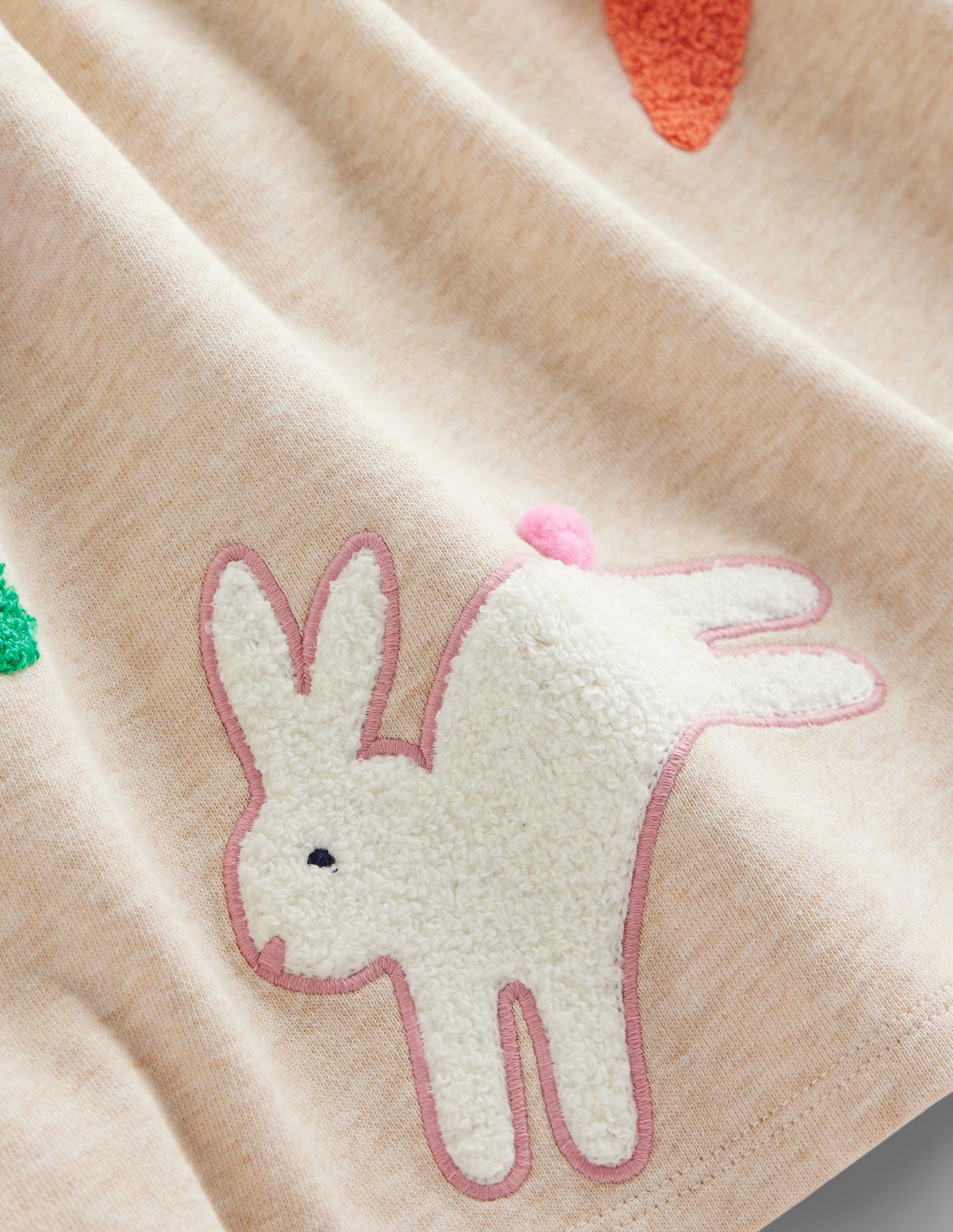 Joan Boucle Appliqué Dress-Oatmeal Marl Easter Patches - Image 3