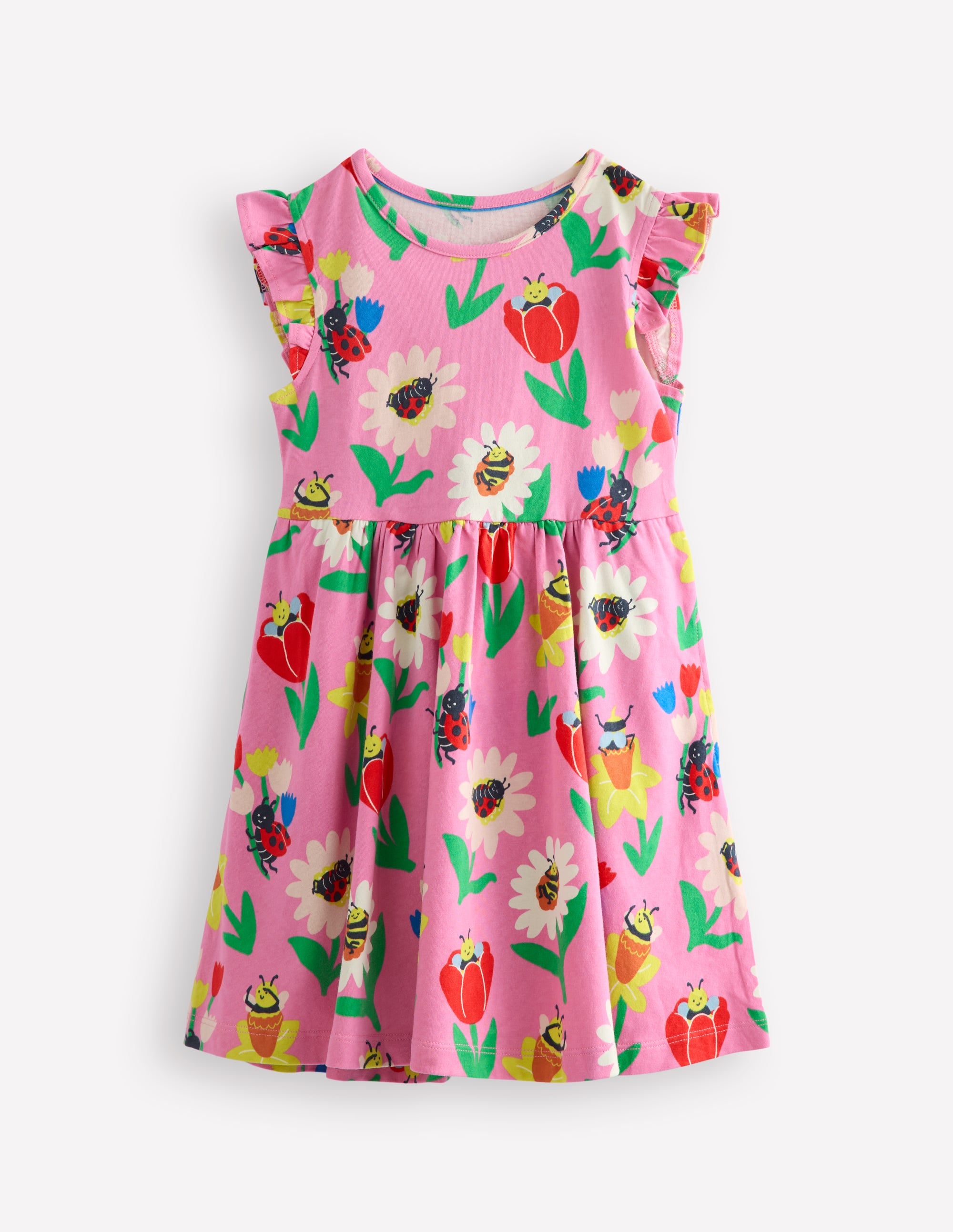 Posie Frill Sleeve Dress-Sugared Lilac Spring Garden - Image 1