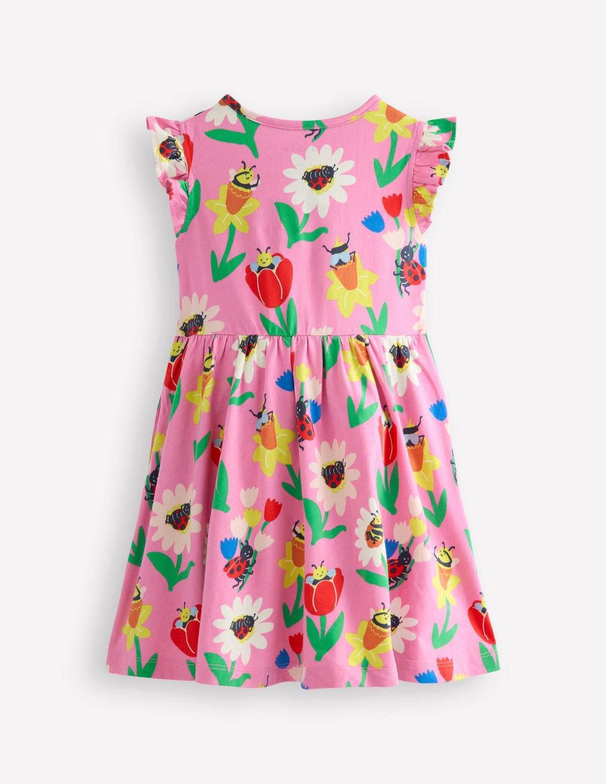 Posie Frill Sleeve Dress-Sugared Lilac Spring Garden - Image 2