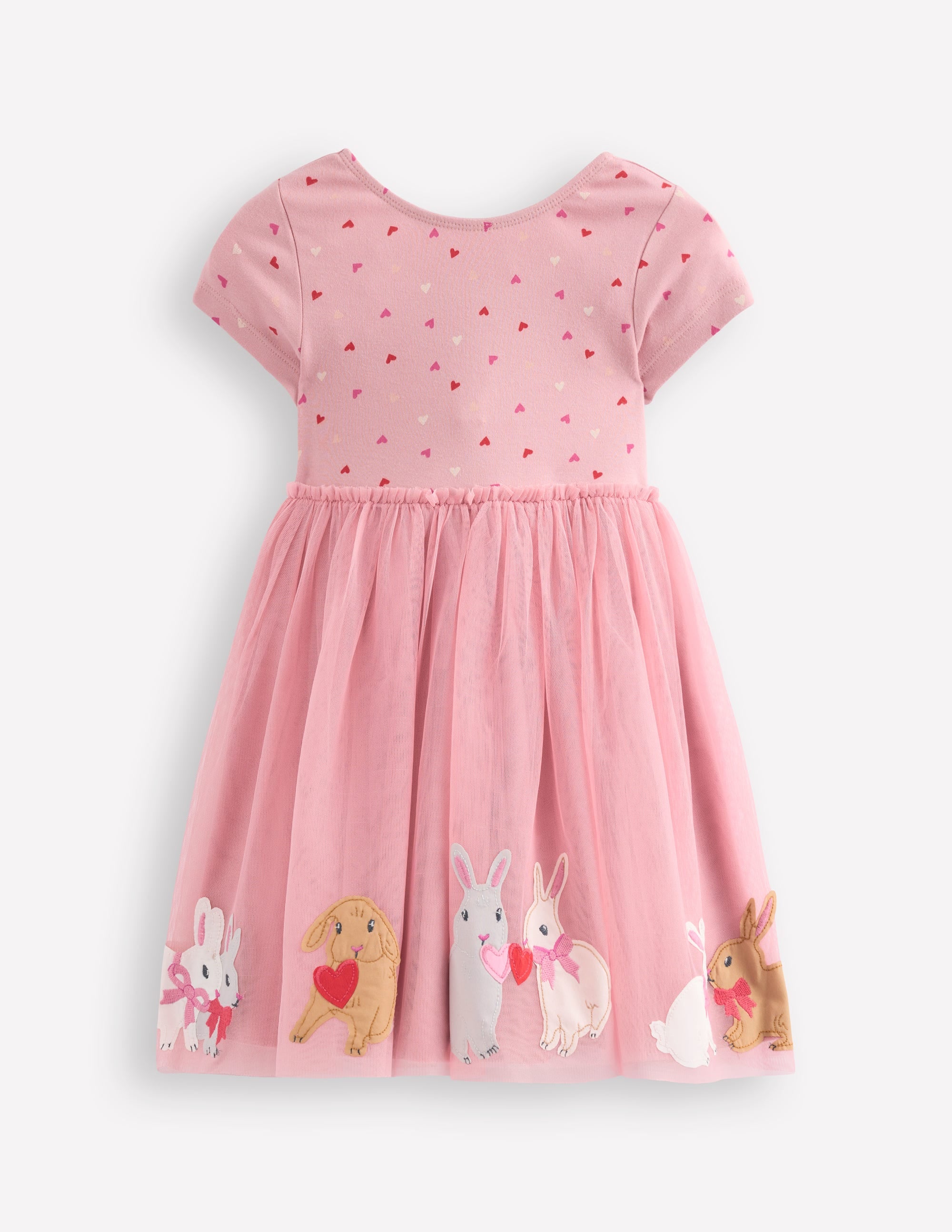 Ami Applique Tulle Dress-Chalk Pink Bunnies - Image 1