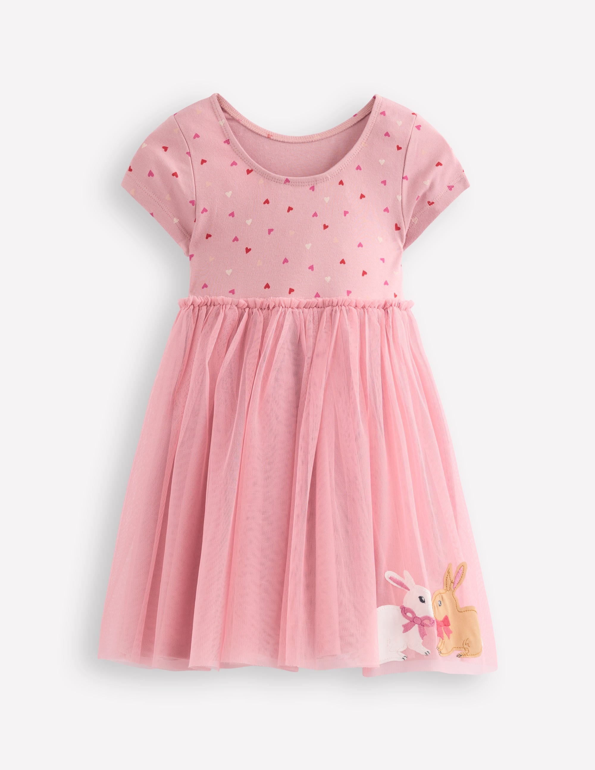 Ami Applique Tulle Dress-Chalk Pink Bunnies - Image 2
