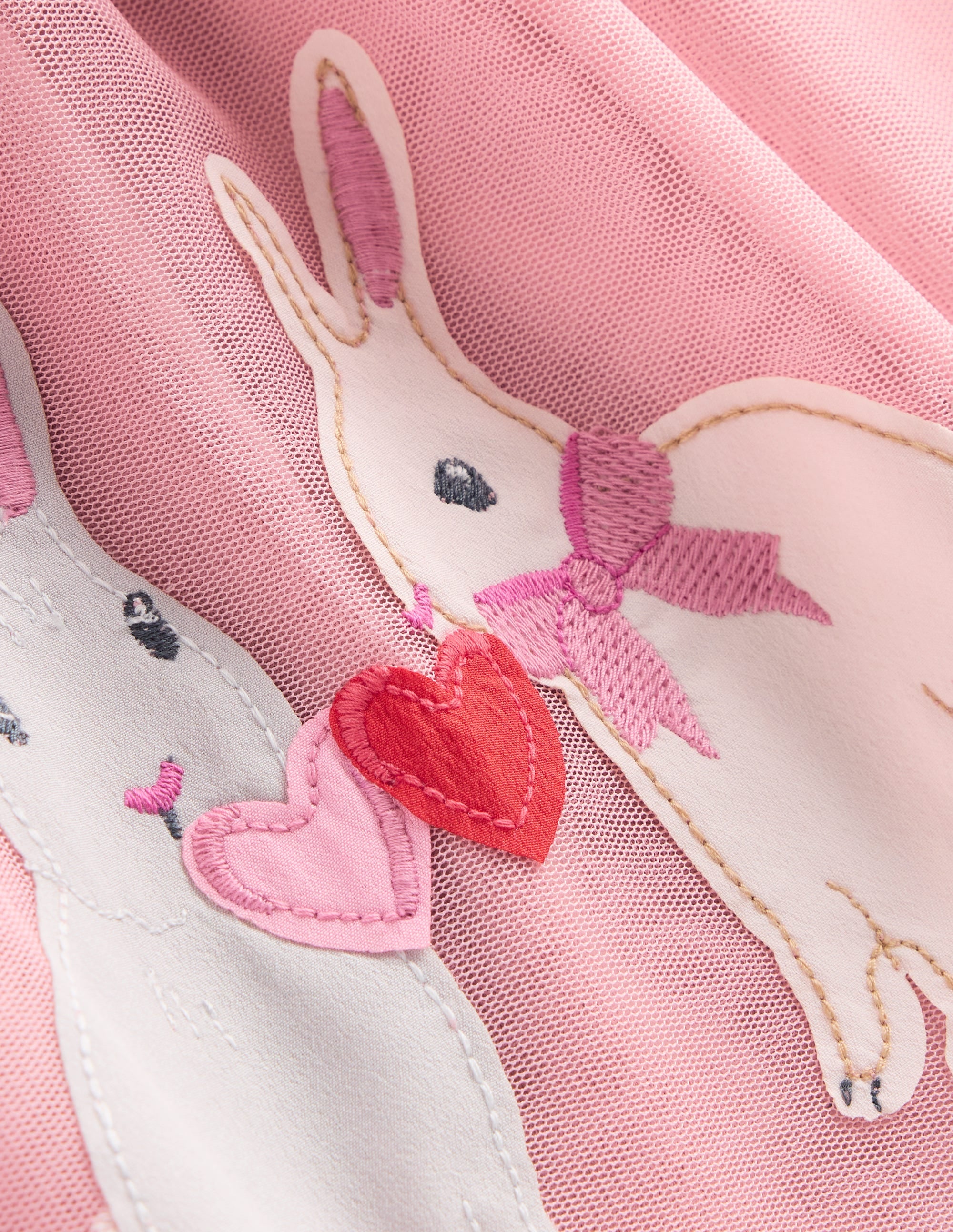 Ami Applique Tulle Dress-Chalk Pink Bunnies - Image 3