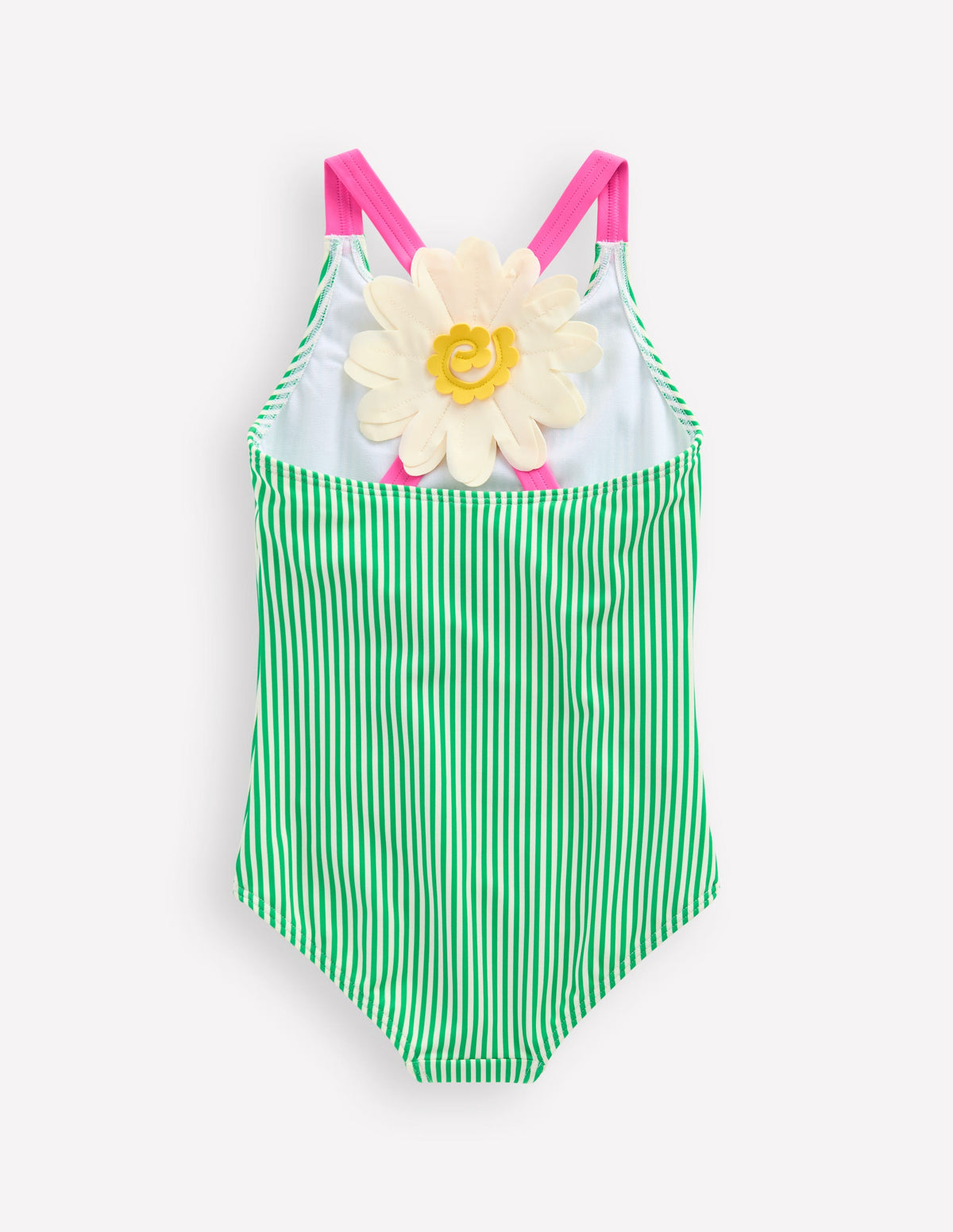 Applique Back Swimsuit-Green Daisy - Image 1