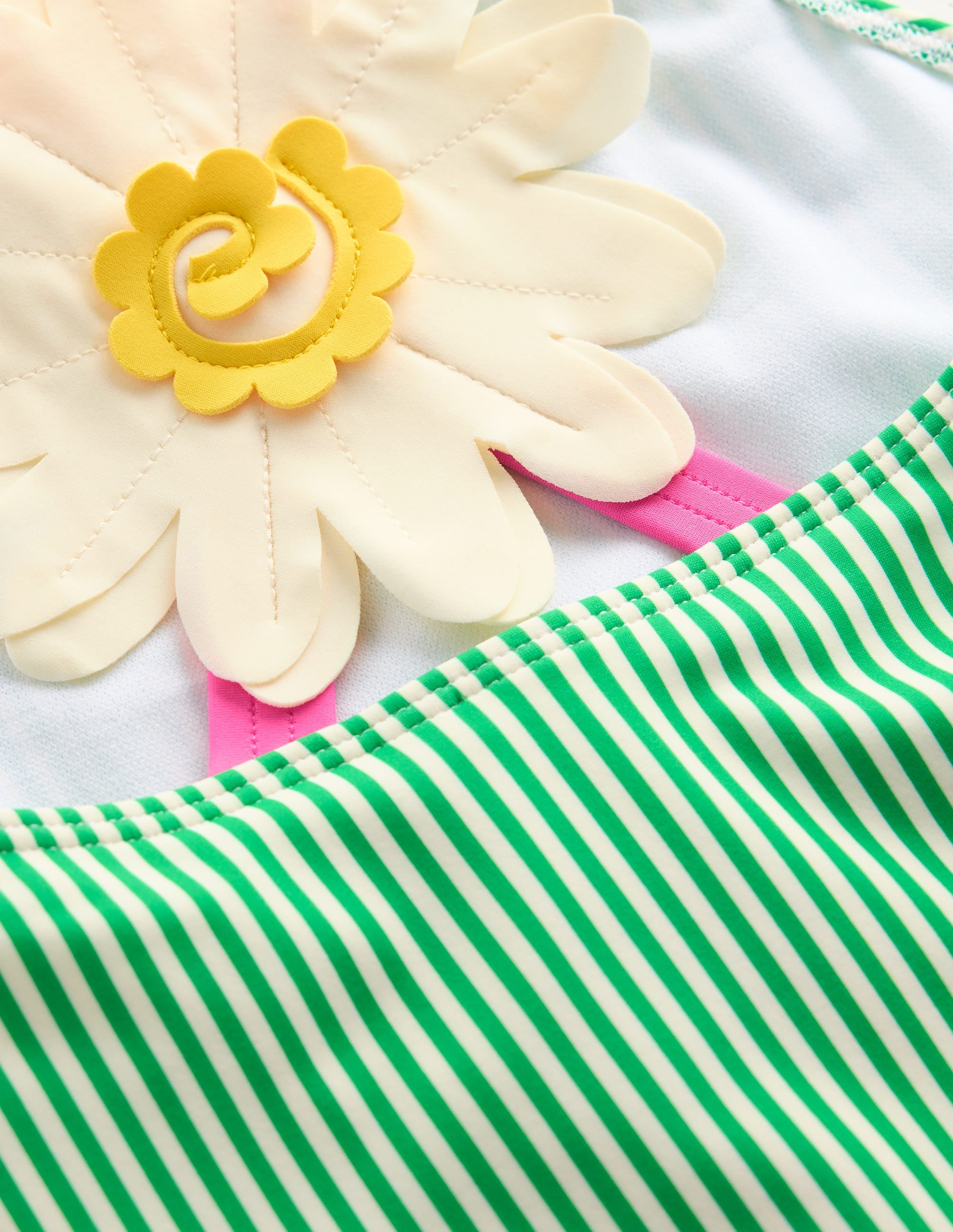 Applique Back Swimsuit-Green Daisy - Image 3
