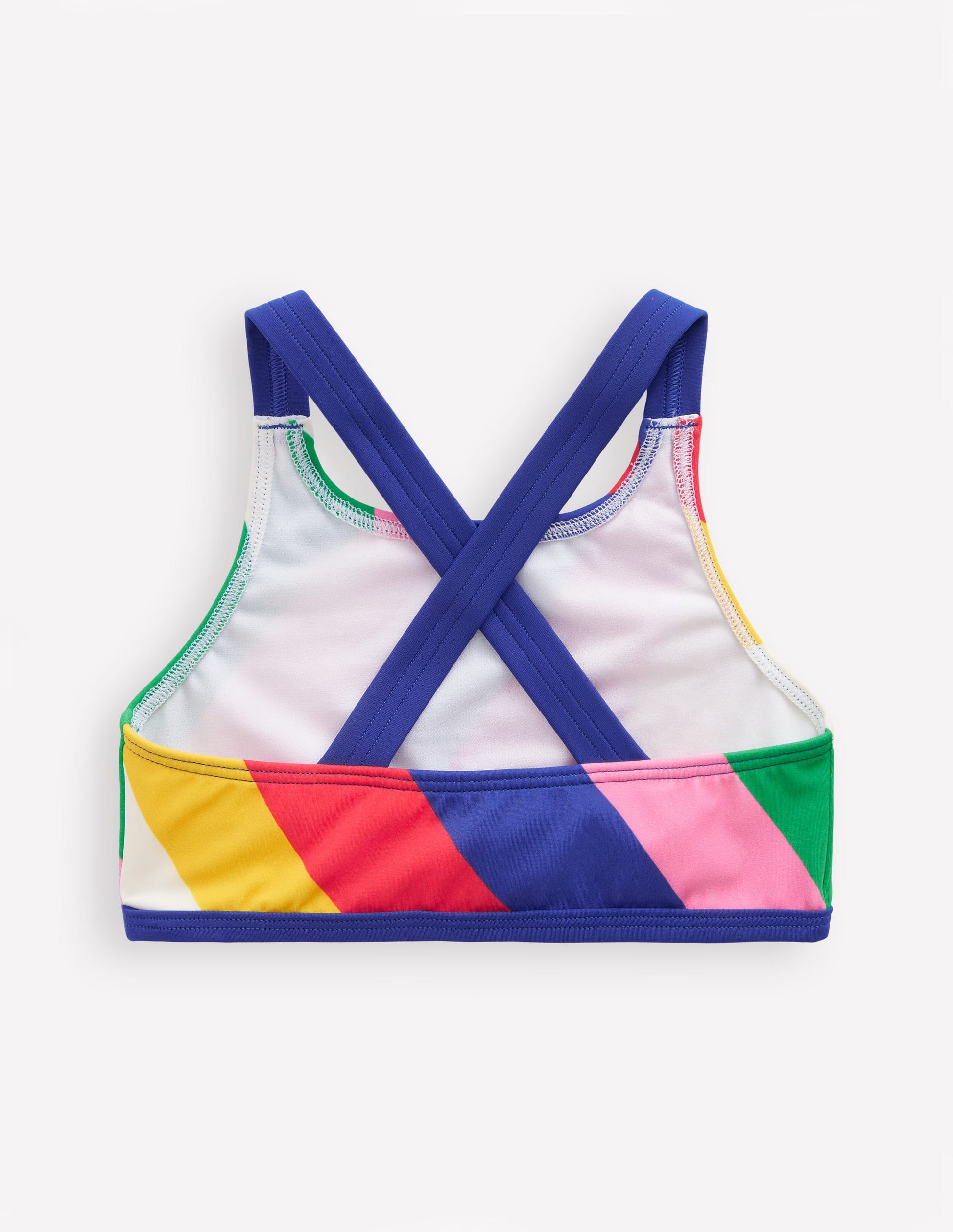 Cross-back Bikini Top-Multi Rainbow Swirl-2