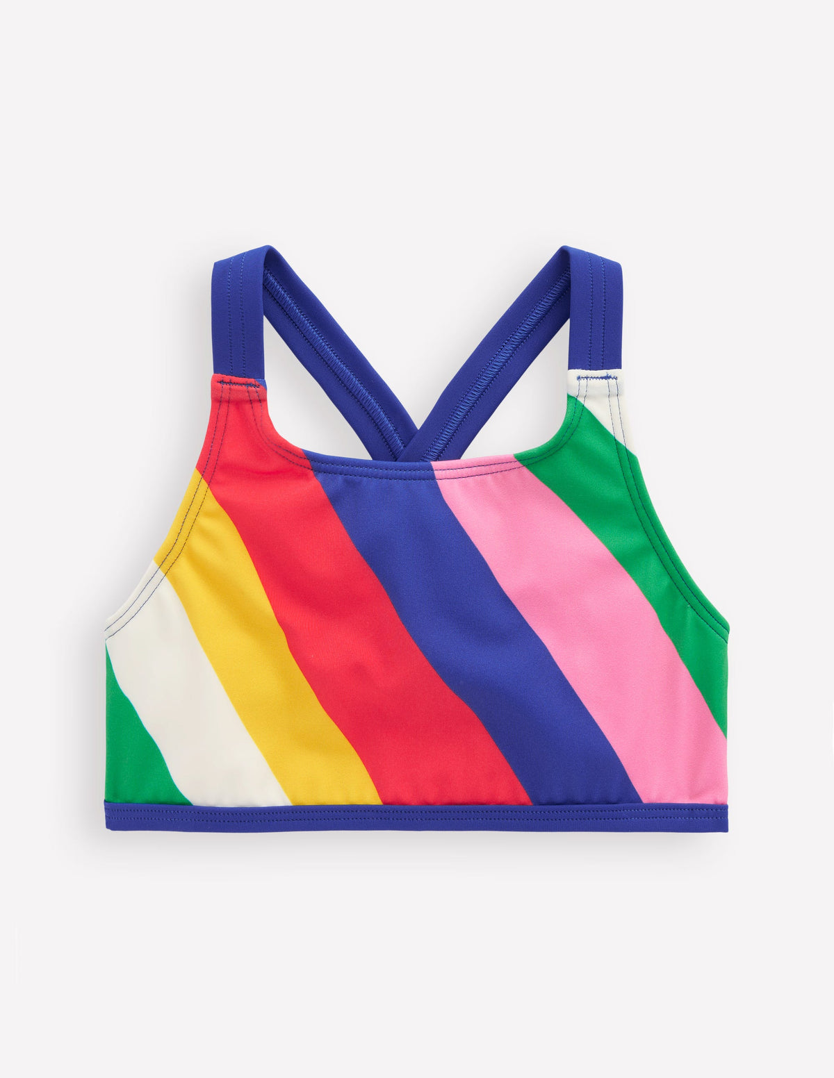 Cross-back Bikini Top-Multi Rainbow Swirl - Image 1