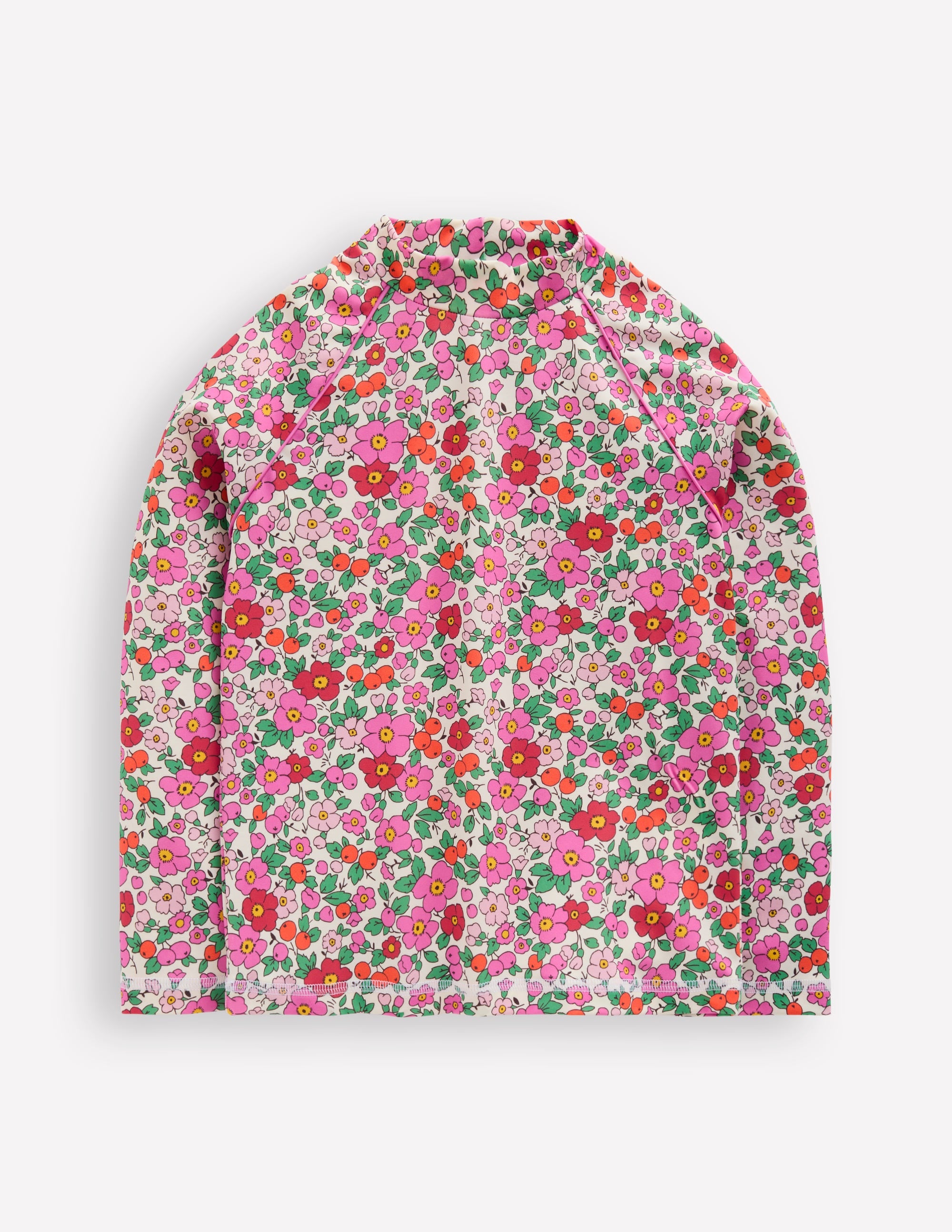 Sun Safe Patterned Rash Vest-Pink Apple Blossom Floral - Image 1