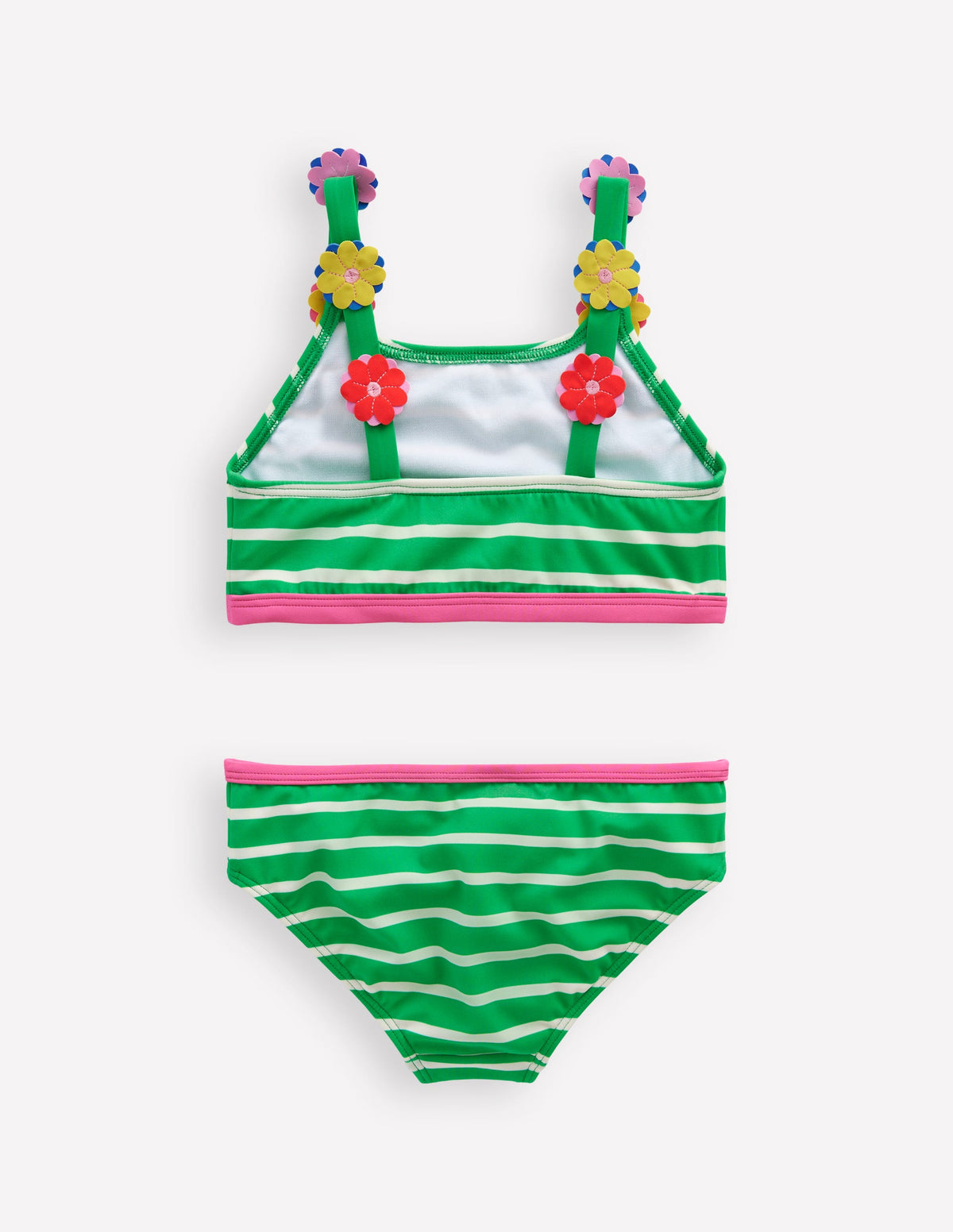 Applique Strap Bikini-Sapling Green Stripe Hearts - Image 2