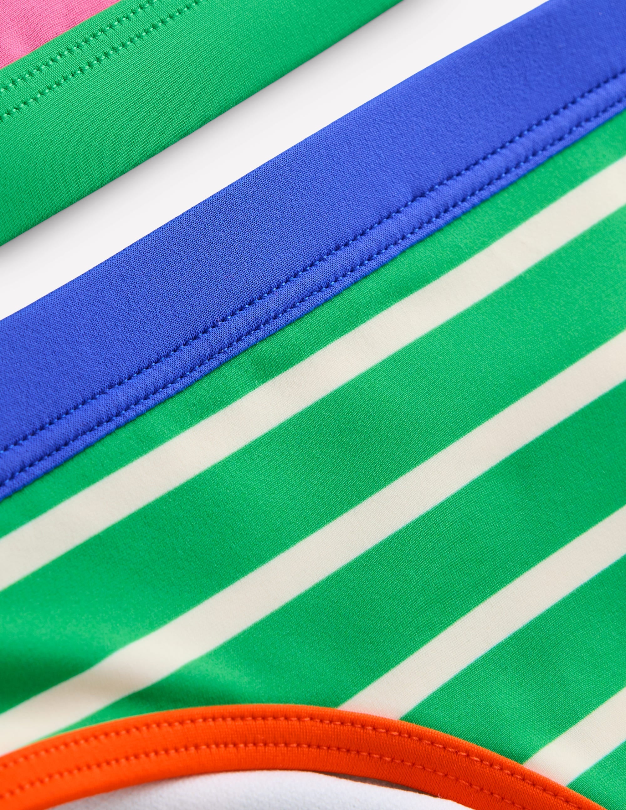 Racerback Bikini-Flamingo Pink/Pea Green Stripe - Image 3