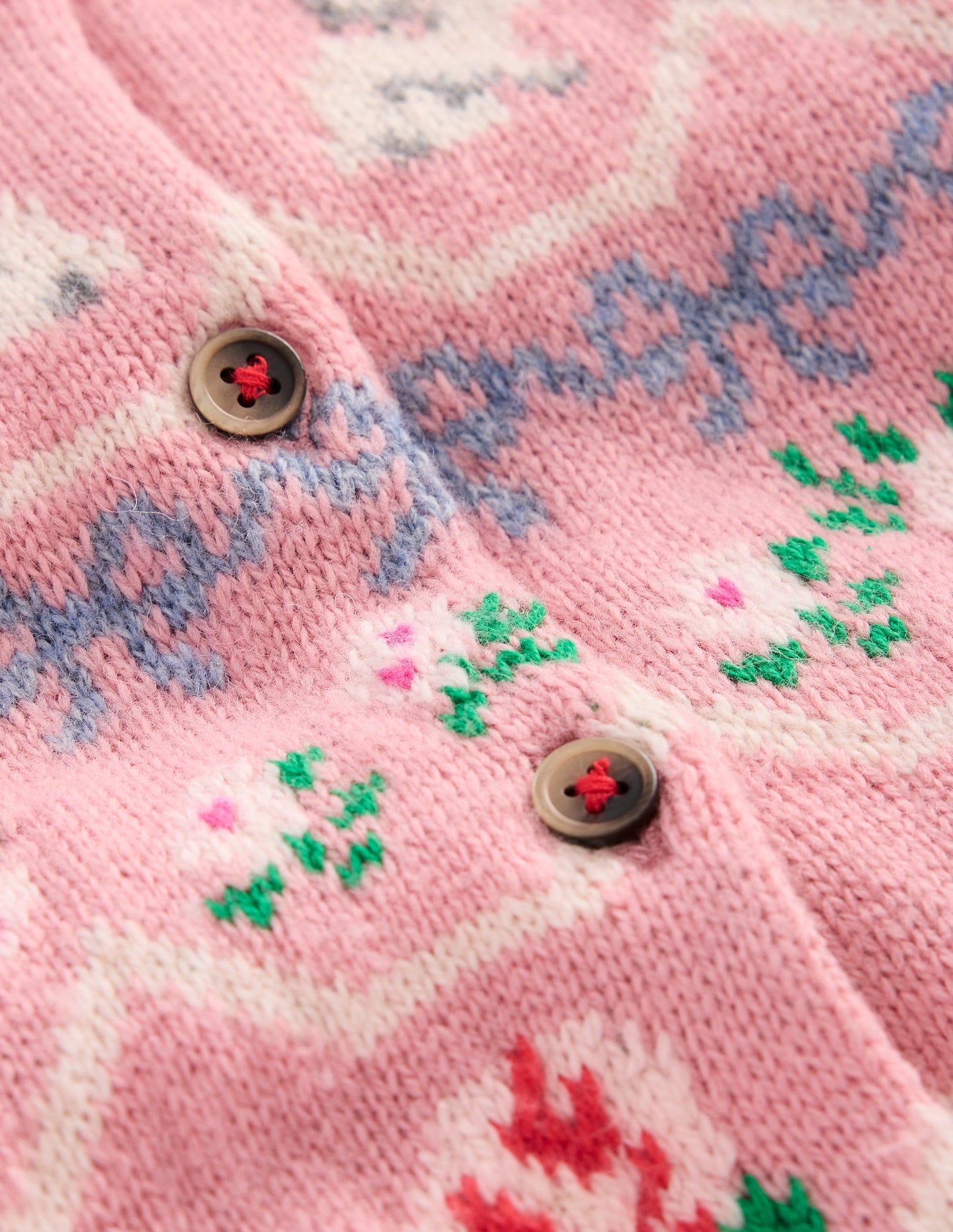 Edie Fair Isle Cardigan-Vintage Pink Hearts