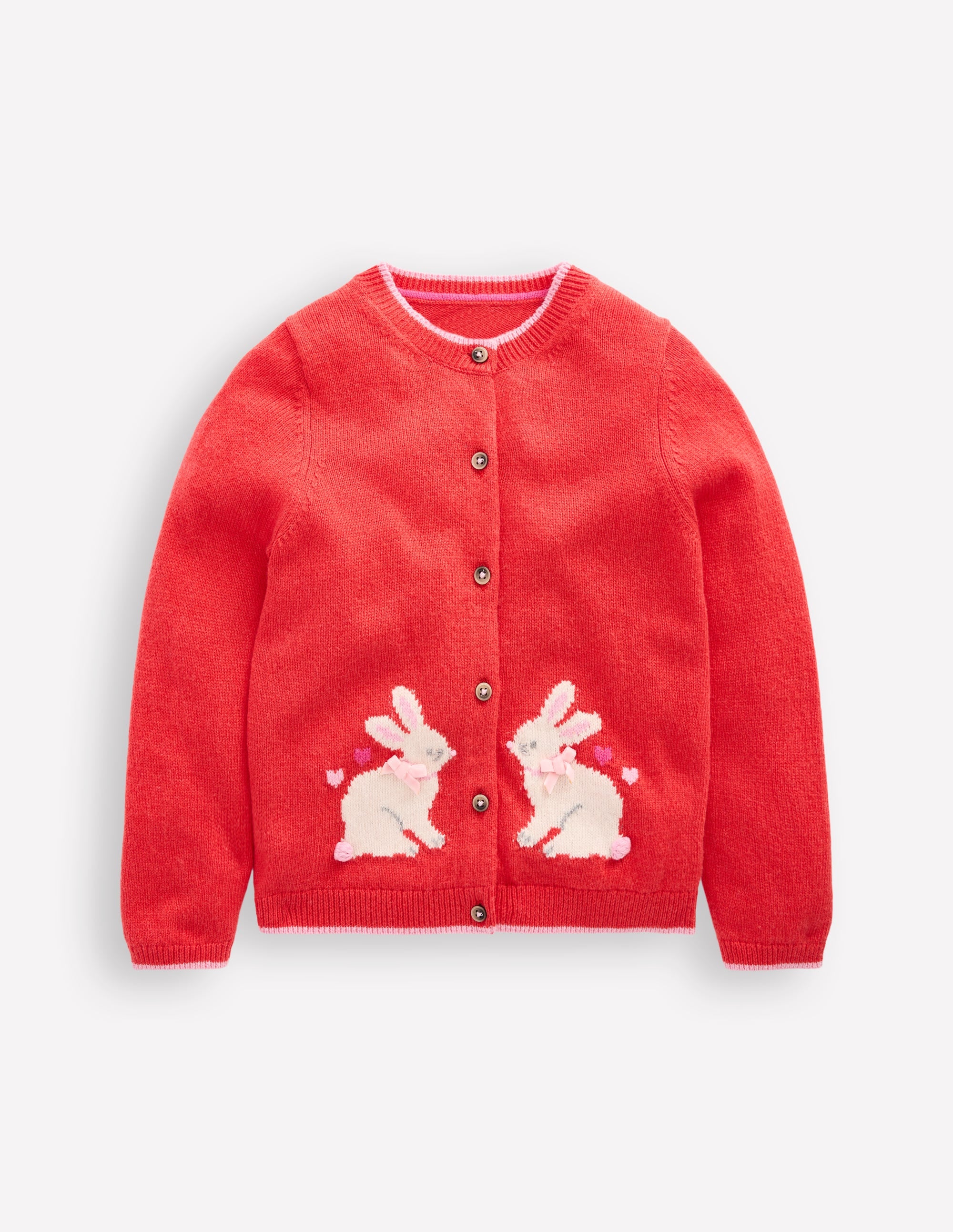 Evelyn Fun Logo Cardigan-Jam Red Bunnies - Image 1