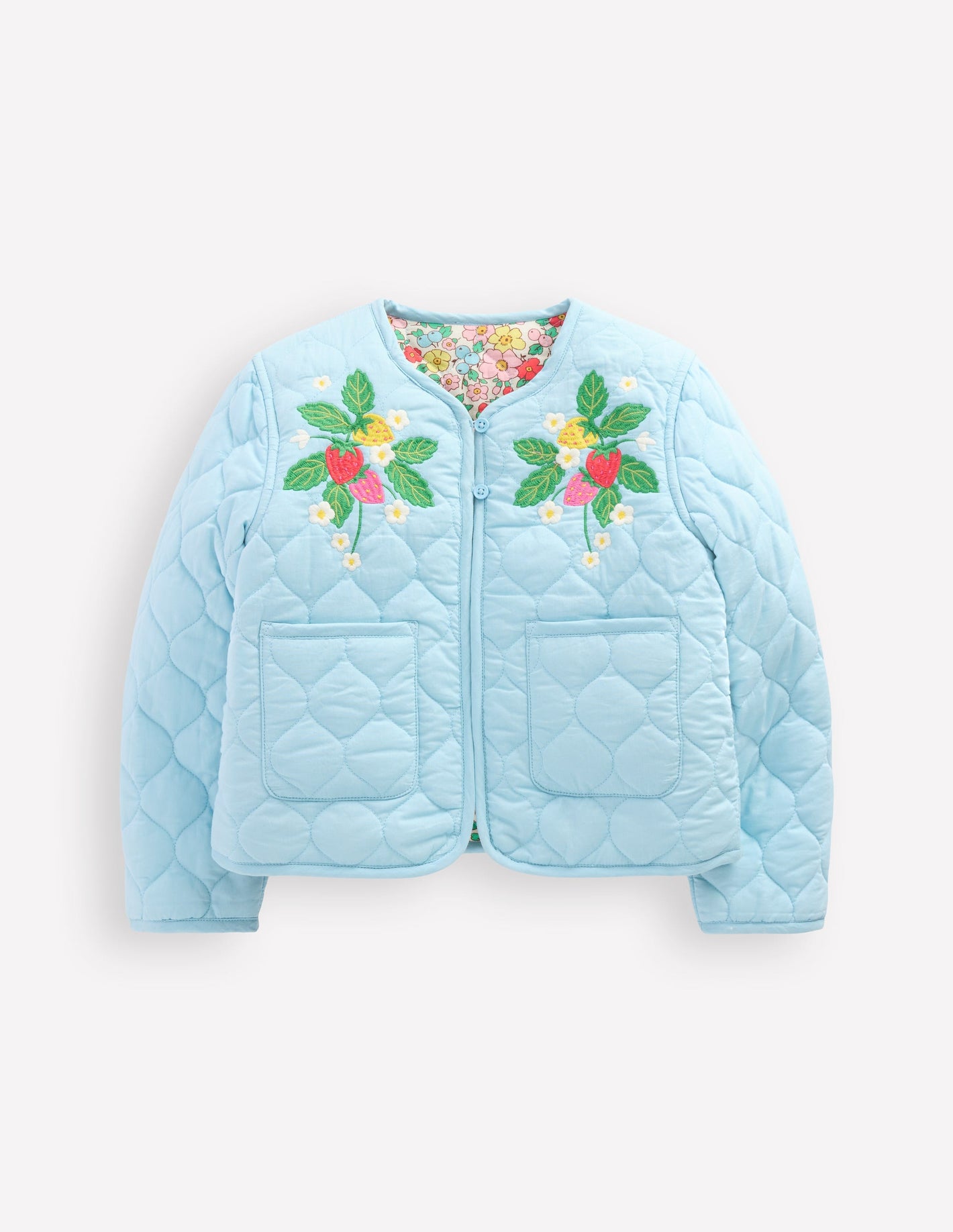 Aurore Reversible Jacket-Vanilla White Apple Blossom