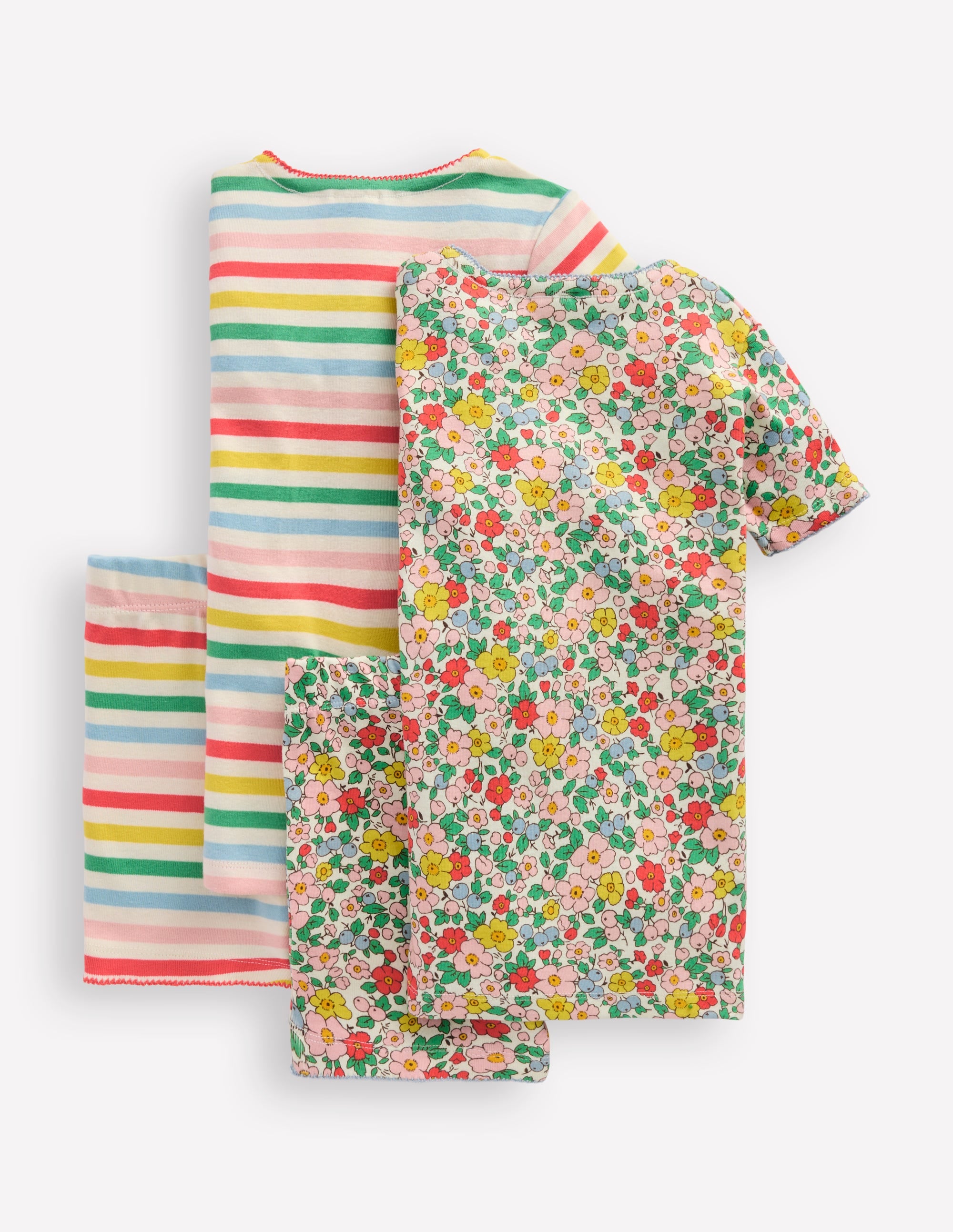 Twin Pack Short Pyjamas-Apple Blossom Multi - Image 2