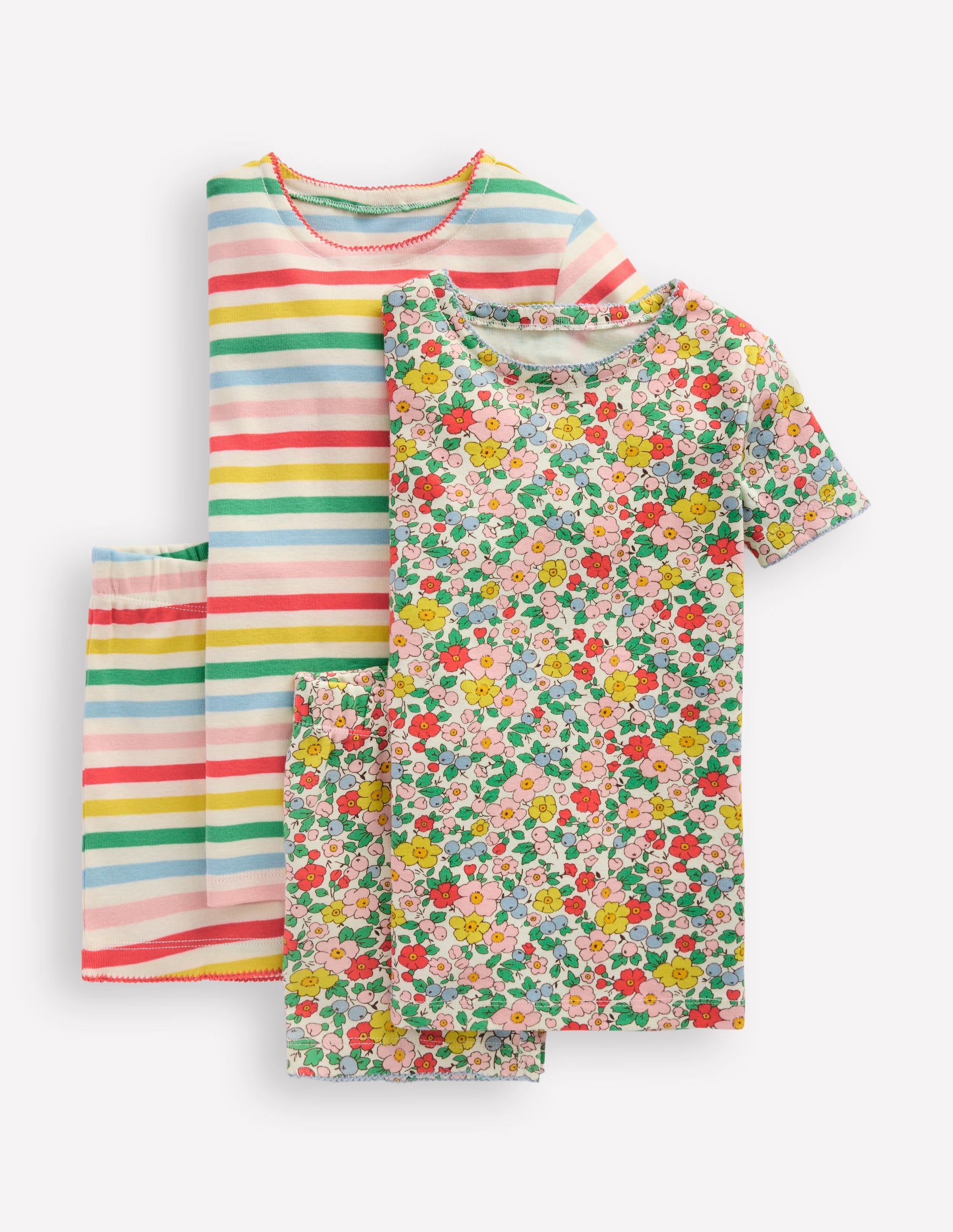 Twin Pack Short Pyjamas-Apple Blossom Multi - Image 1