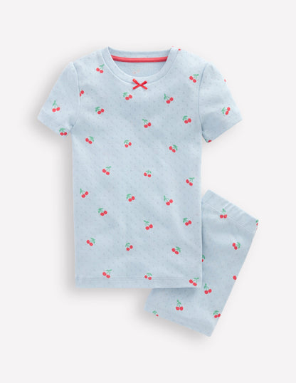 Snug Pointelle Pajamas-Misty Blue Cherries-1