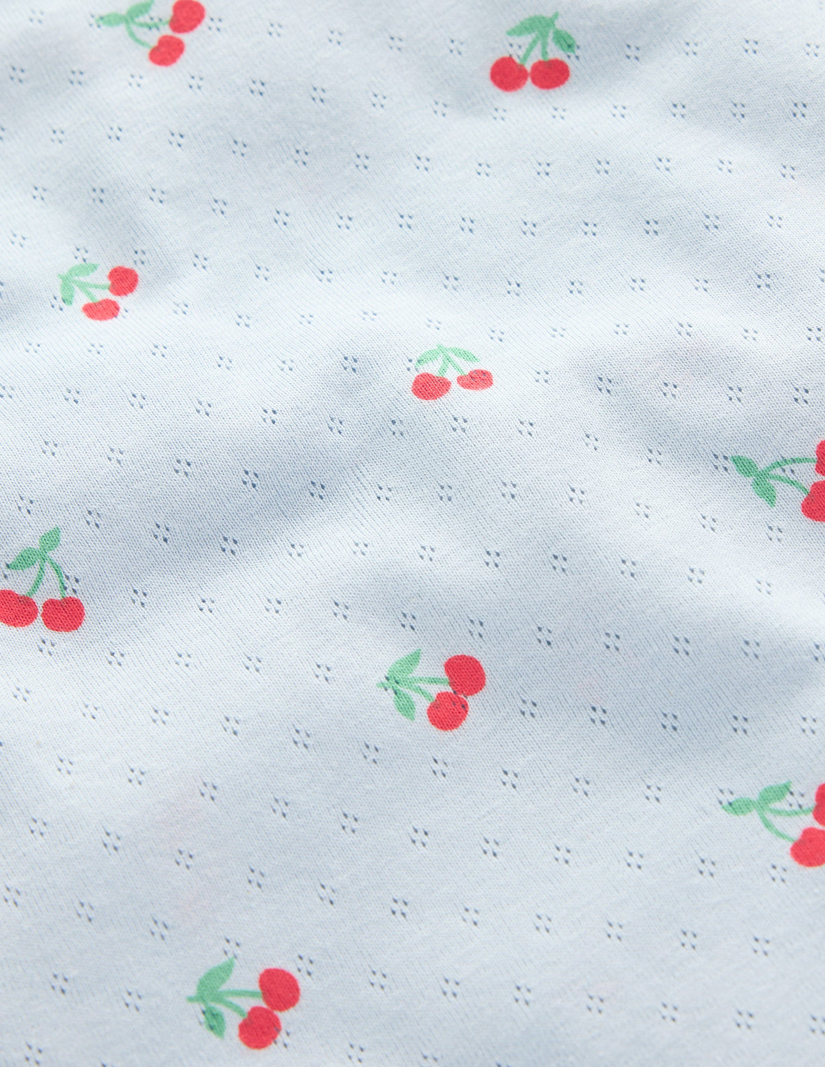 Snug Pointelle Pajamas-Misty Blue Cherries - Image 3
