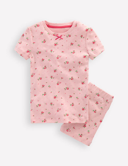 Snug Pointelle Pajamas-Botanical Pink Rose Sprig