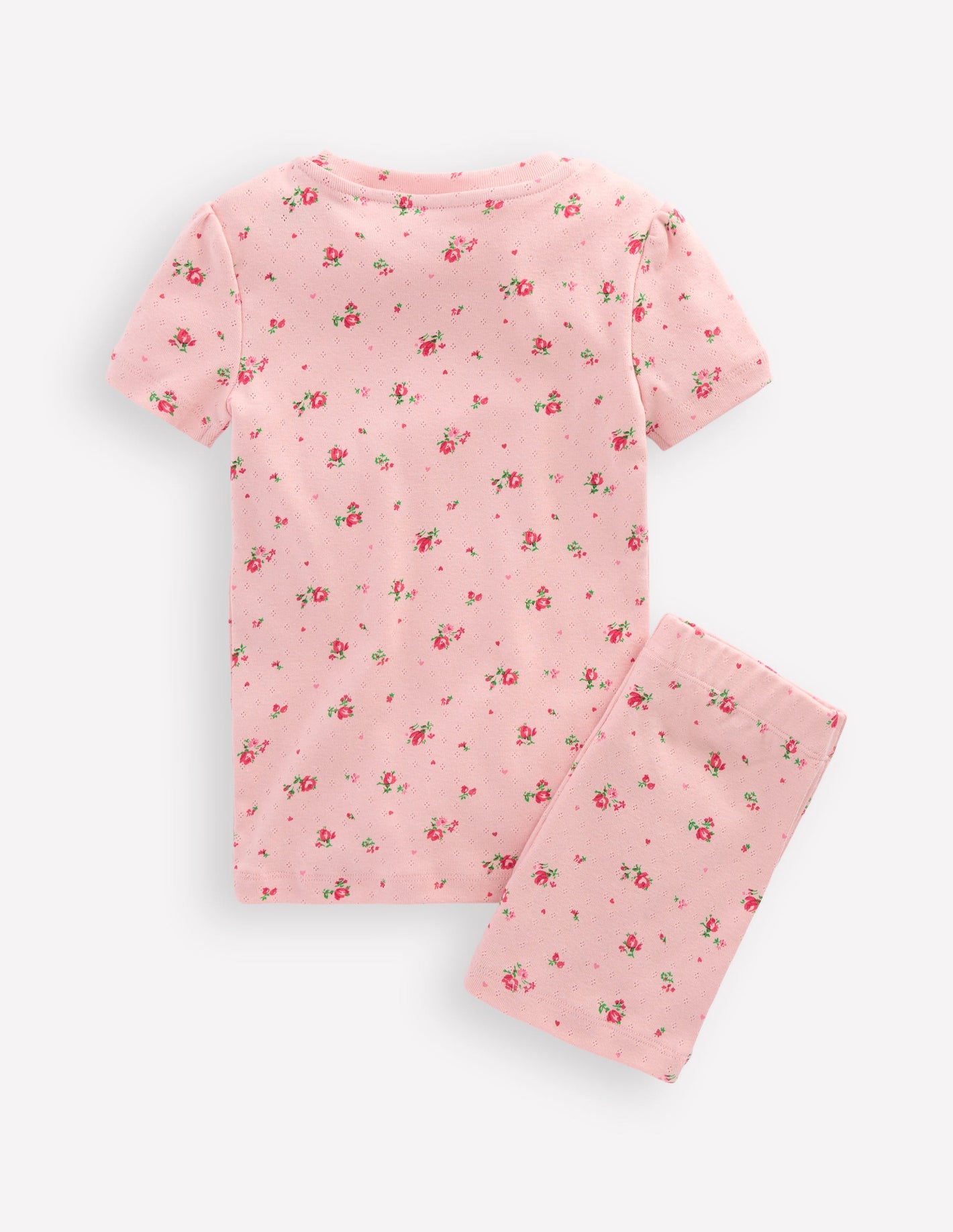 Snug Pointelle Pajamas-Botanical Pink Rose Sprig