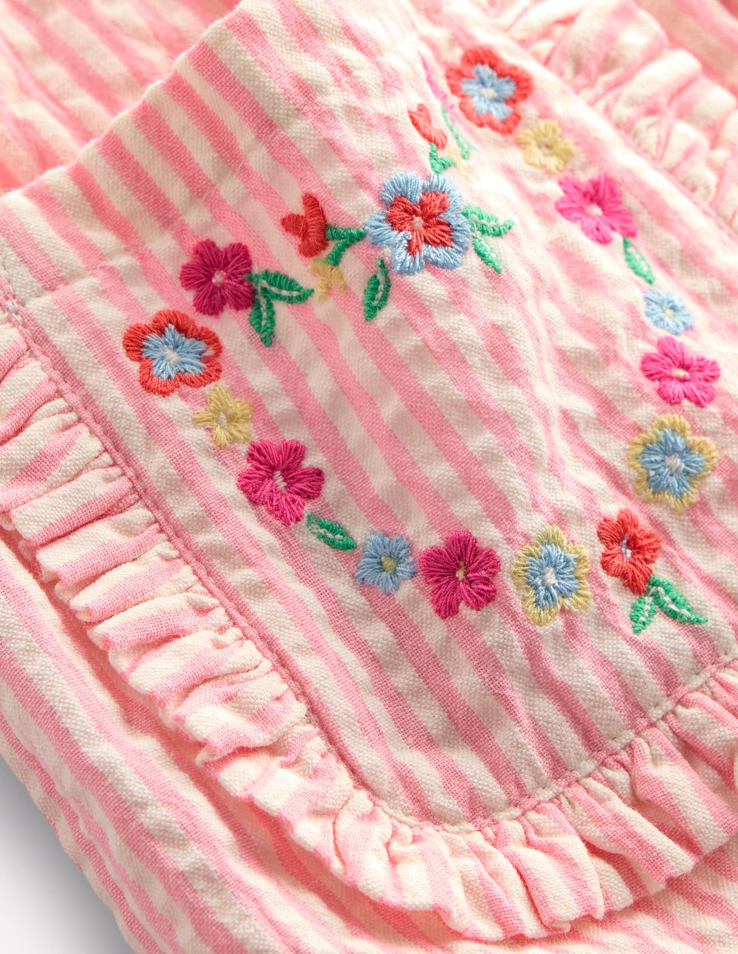 Applique Pocket Skirt-Cosmos Pink Daisy Chain