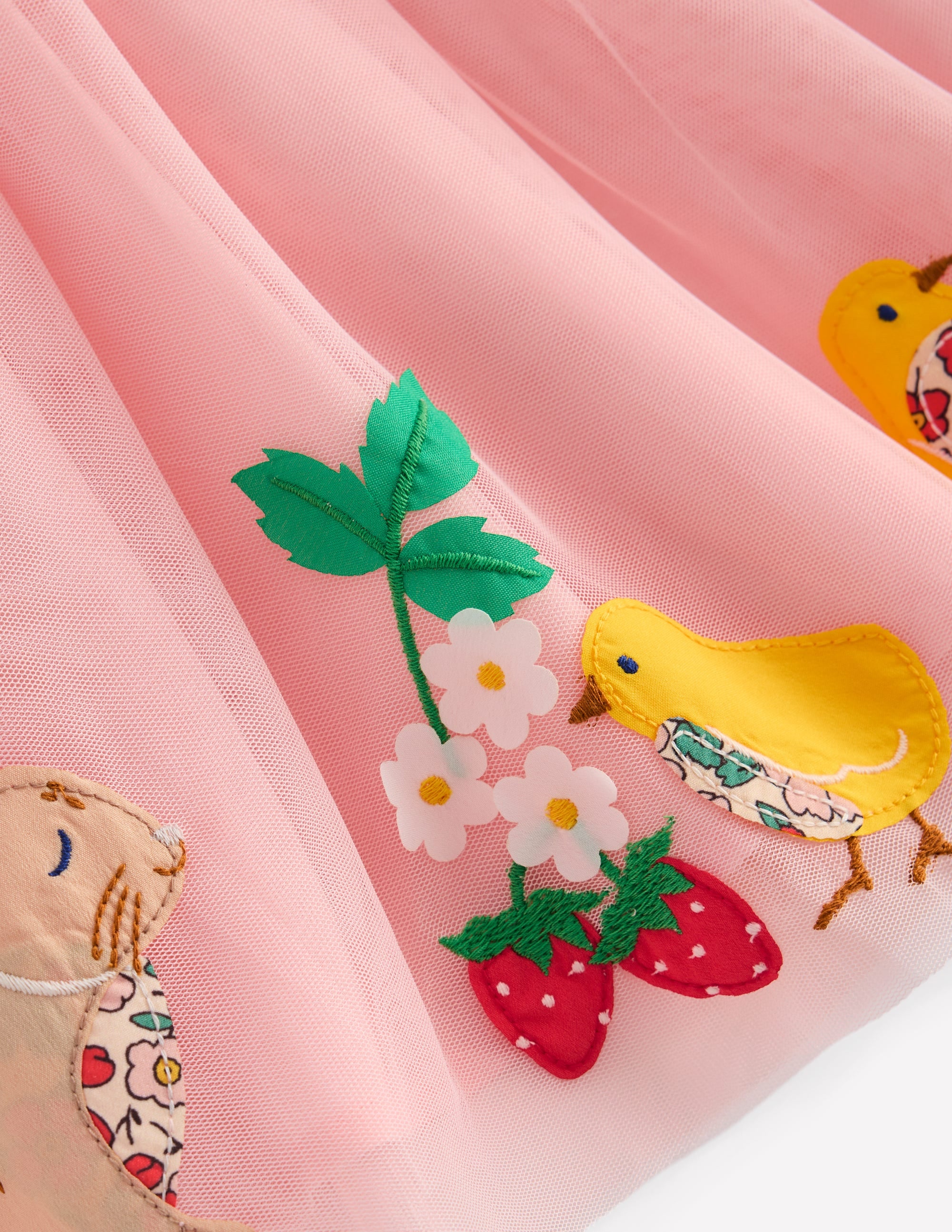 Tulle Applique Skirt-French Pink Bunnies - Image 3