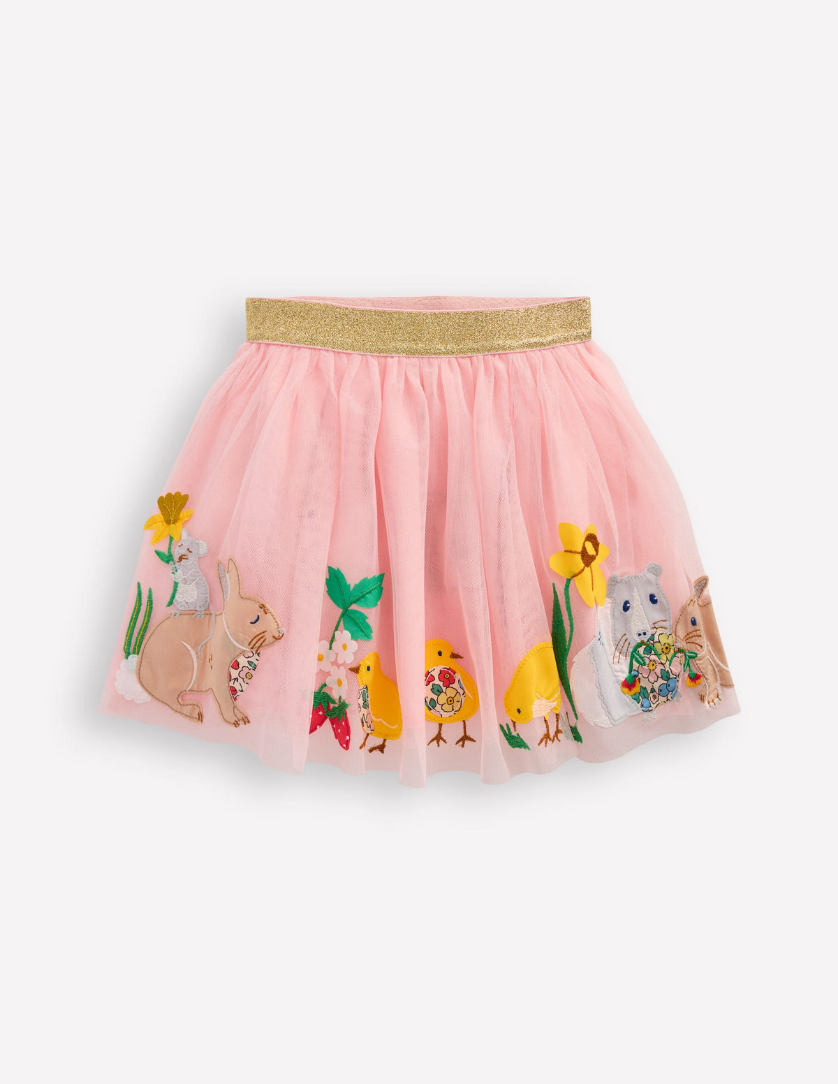 Tulle Applique Skirt-French Pink Bunnies - Image 1