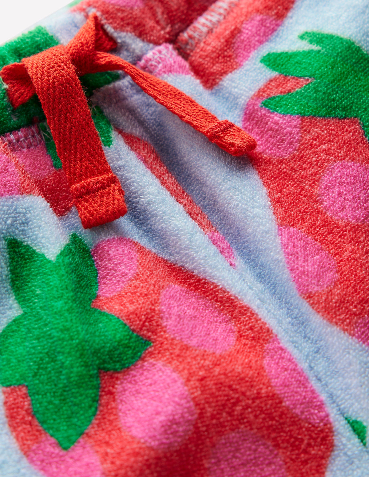 Printed Towelling Short-Misty Blue Spotty Strawberry - Image 3