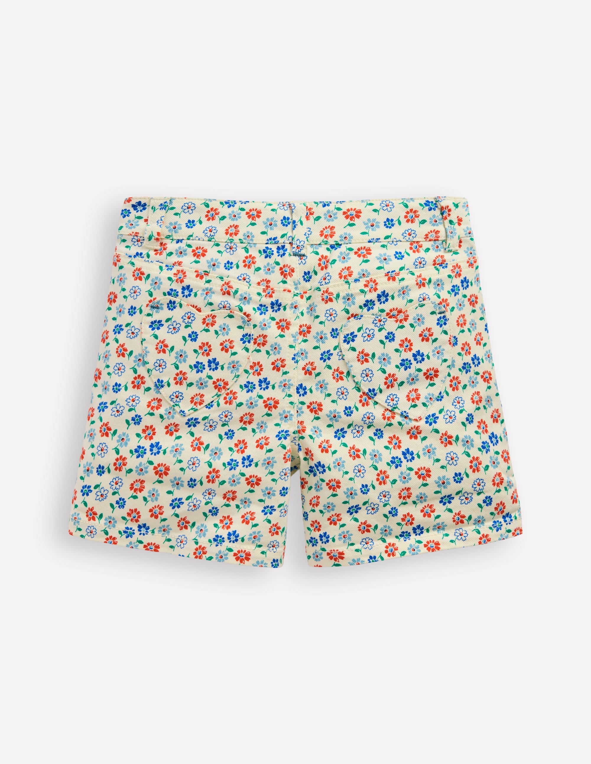 Denim Shorts-Vanilla White Vintage Daisy - Image 2