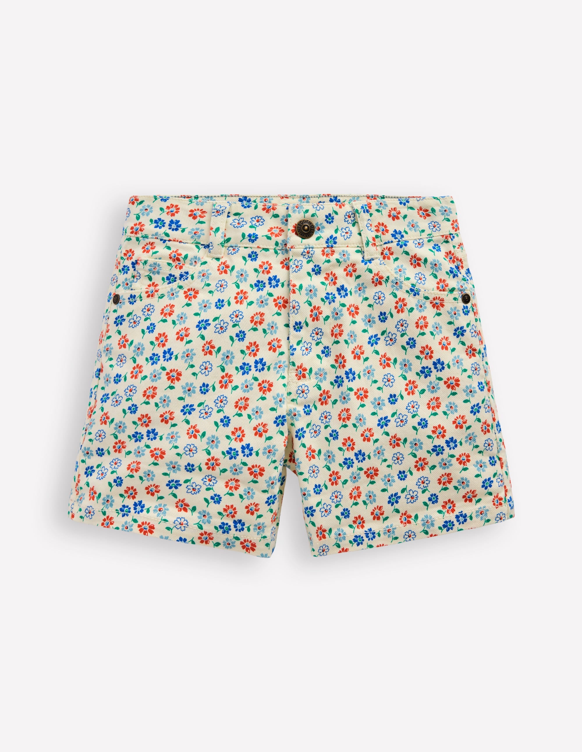 Denim Shorts-Vanilla White Vintage Daisy - Image 1