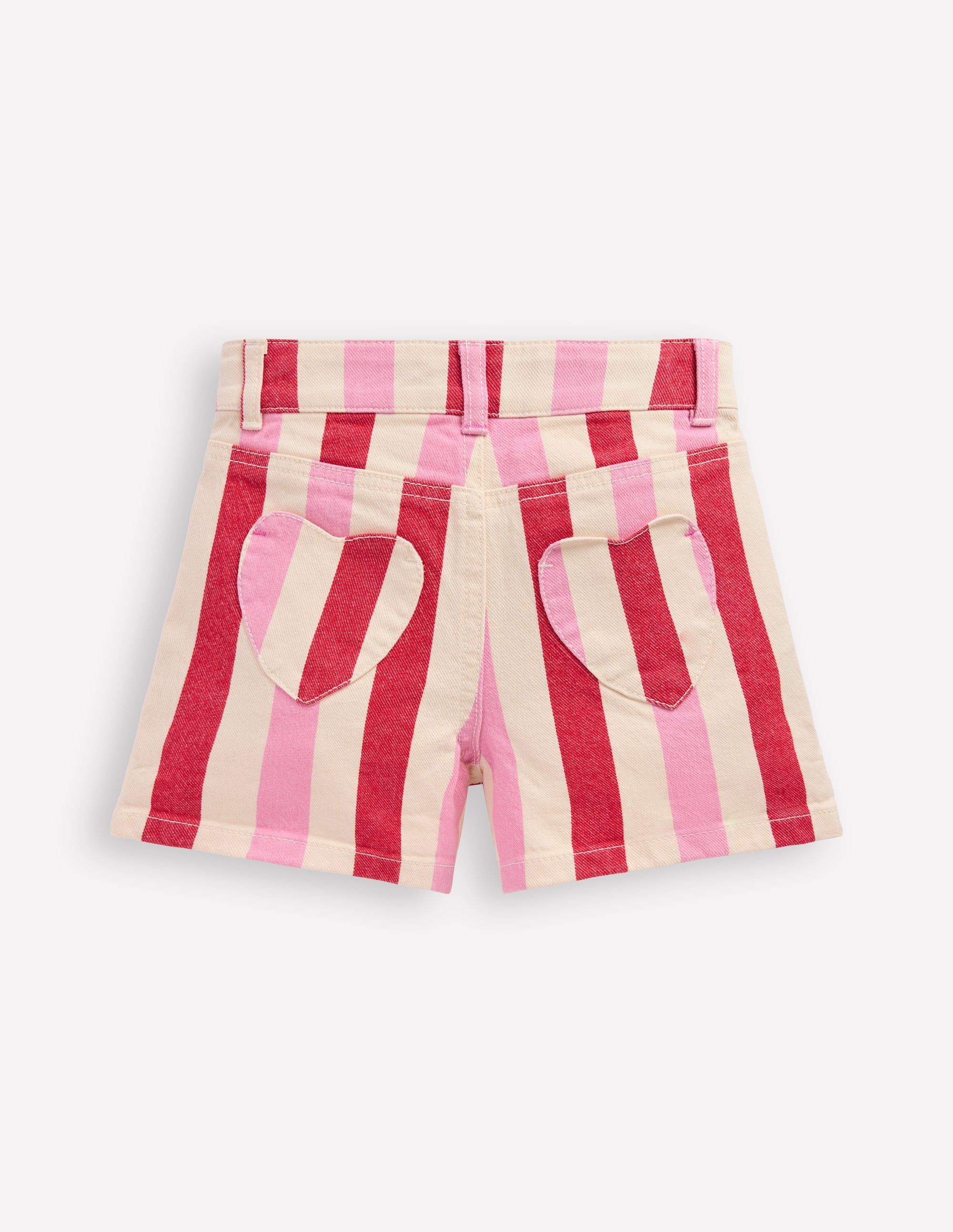 Denim Shorts-Pink and Red Stripe - Image 2