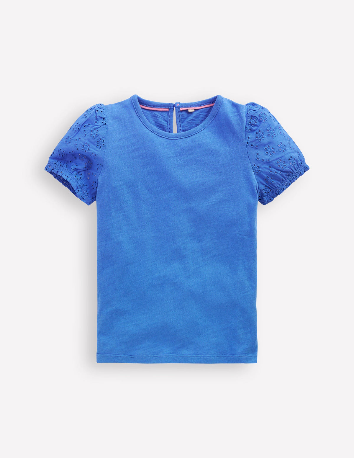 Broderie Mix Tee-Peacock Plume Blue - Image 1