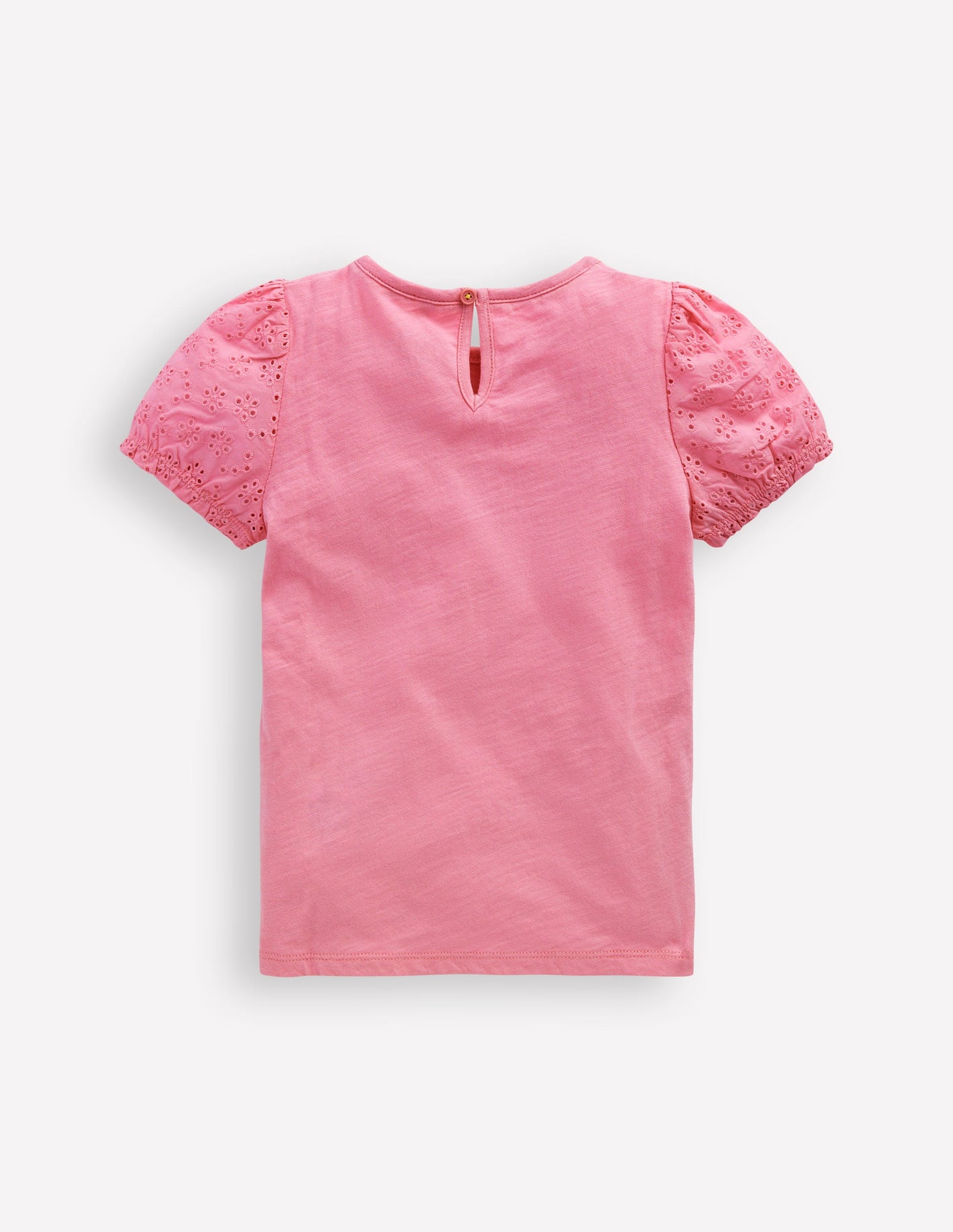 Broderie Mix Tee-Bubblegum Pink