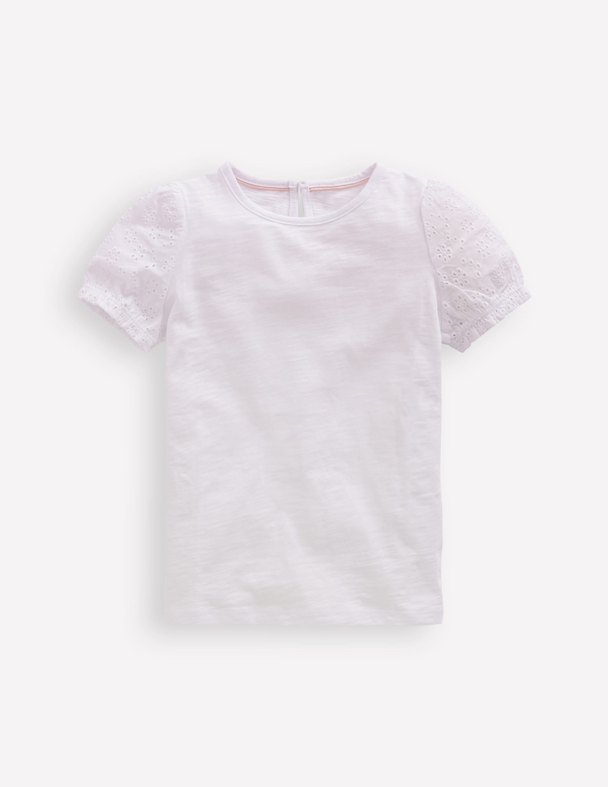 Broderie Mix Tee-White - Image 1