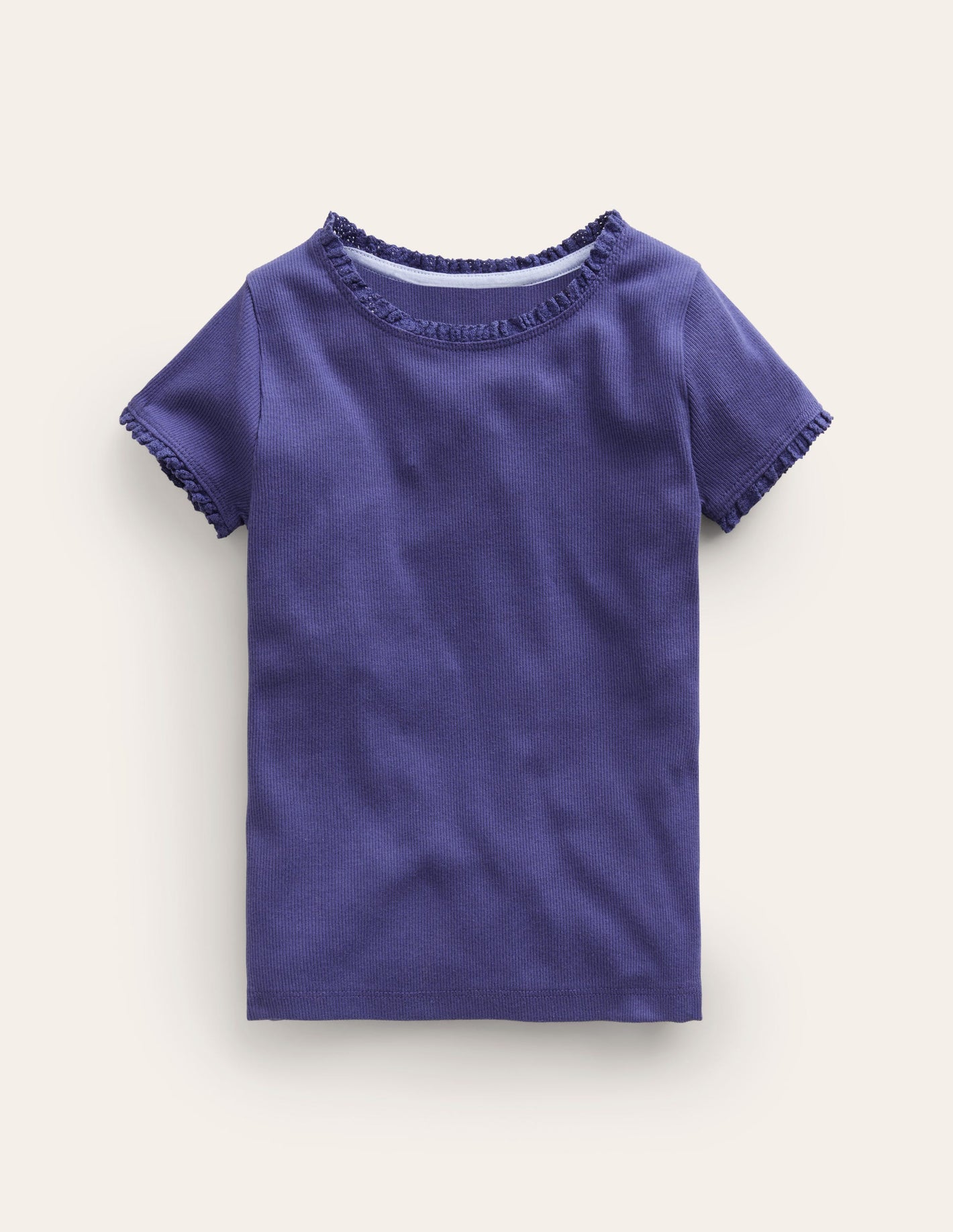 Short Sleeve Ribbed T-Shirt-Starboard Blue