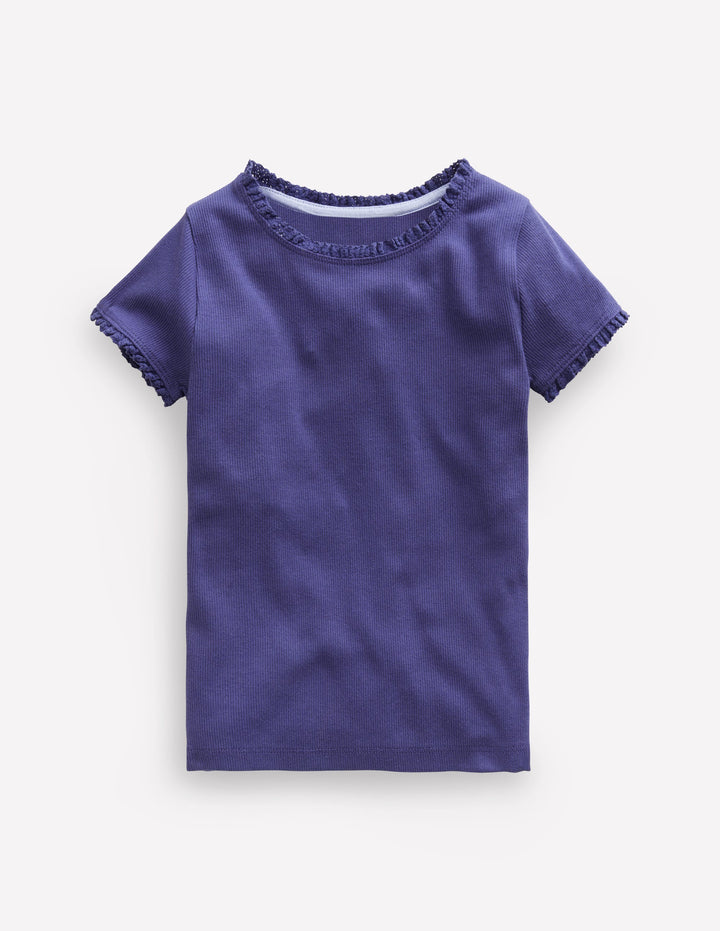 Short Sleeve Ribbed T-shirt-Starboard Blue