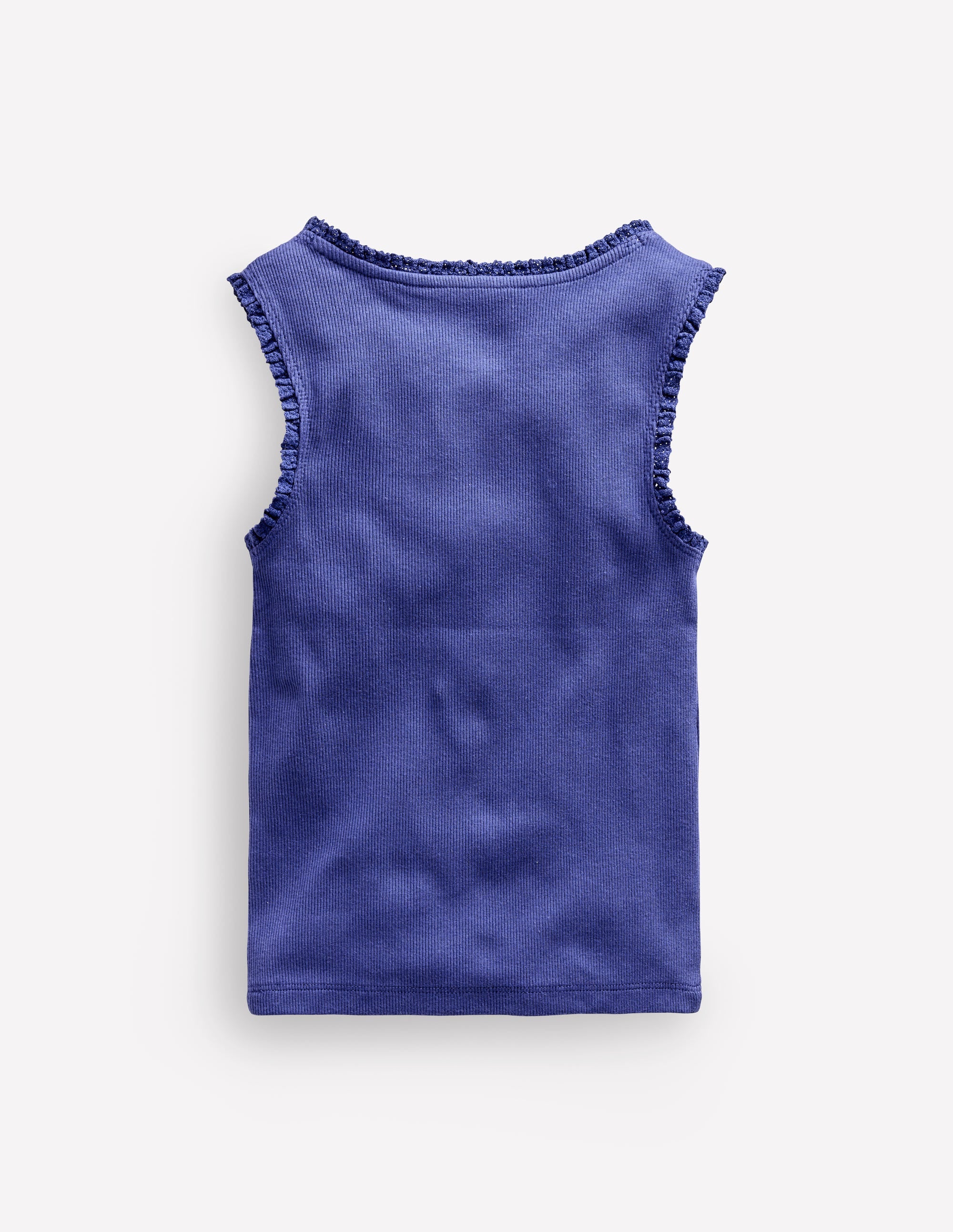 Ribbed Lace Trim Tank - Starboard | Boden USA
