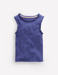 Ribbed Lace Trim Tank-Starboard