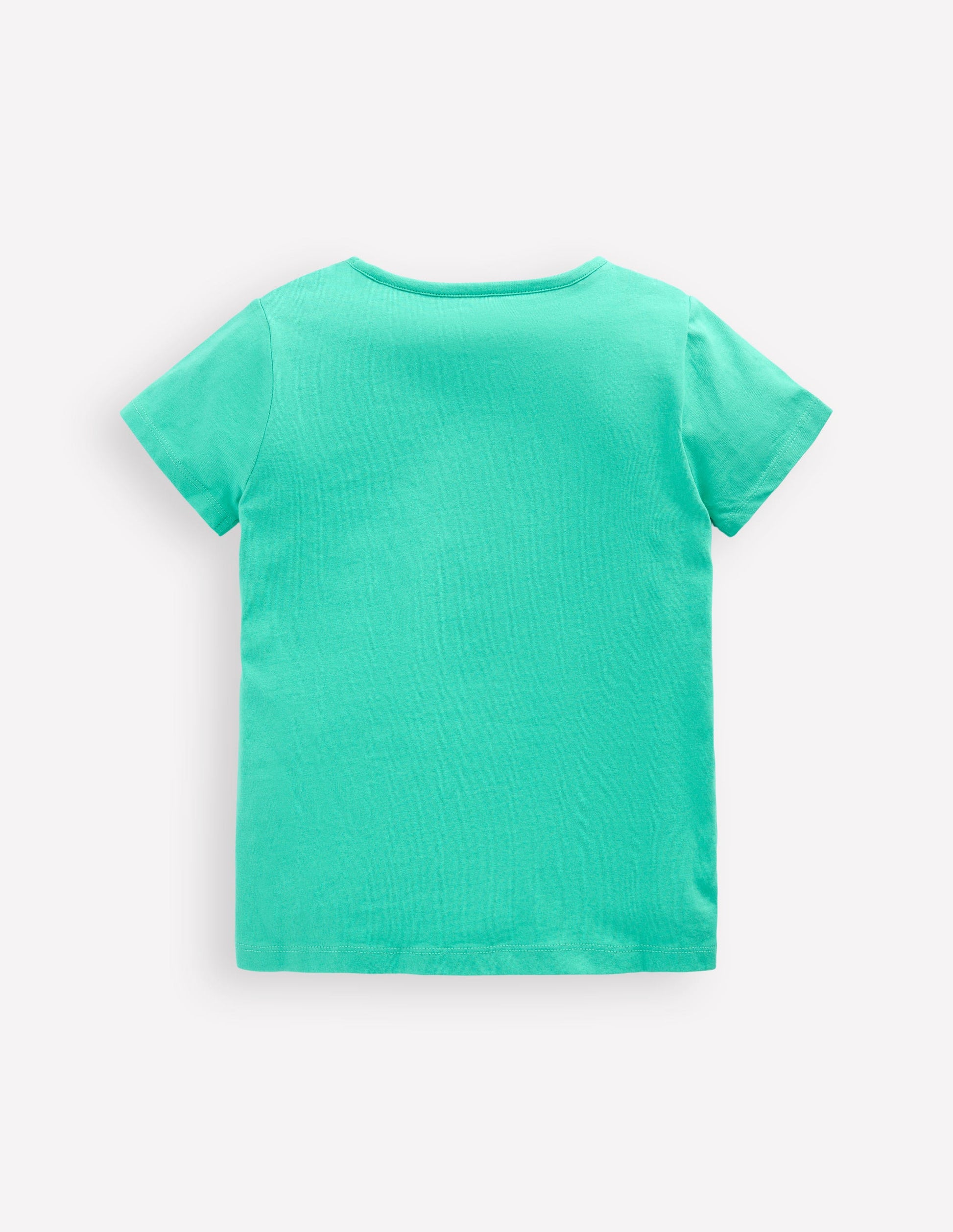 Short Sleeve Appliqué T-shirt-Turquoise Blue Bunny-2