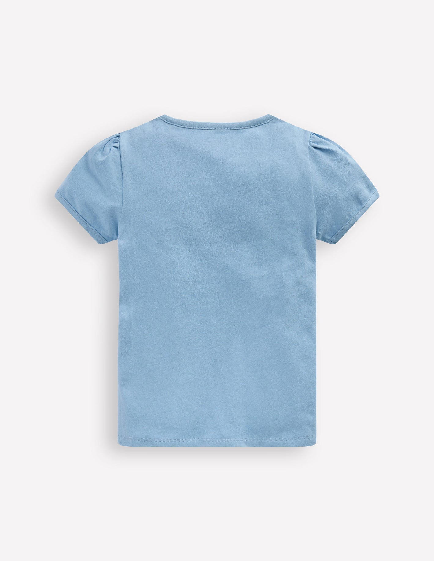 Puff Sleeve Superstitch Top-Glacier Blue Dogs