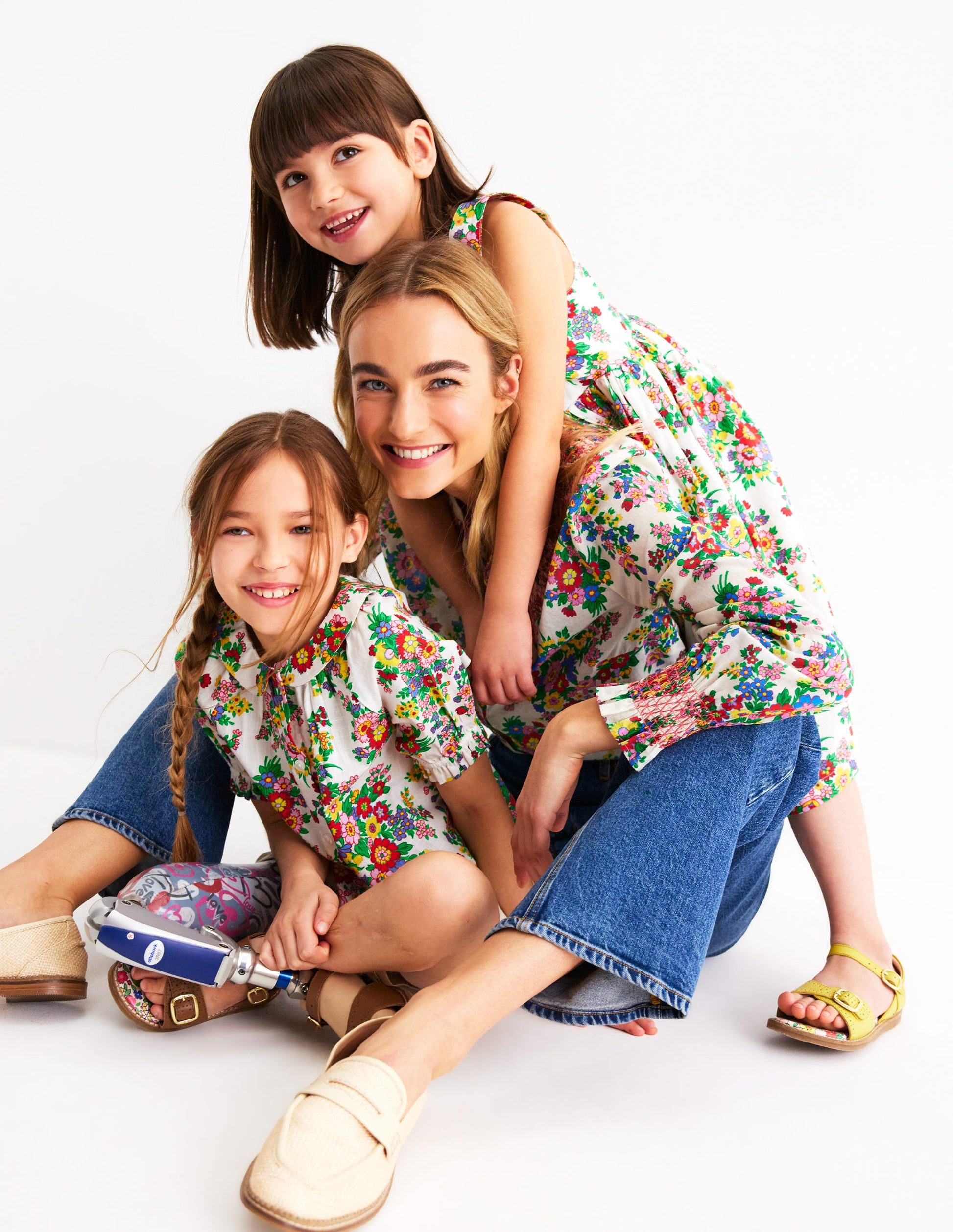 Woven Collared Top-Multi Flower Bunch-5