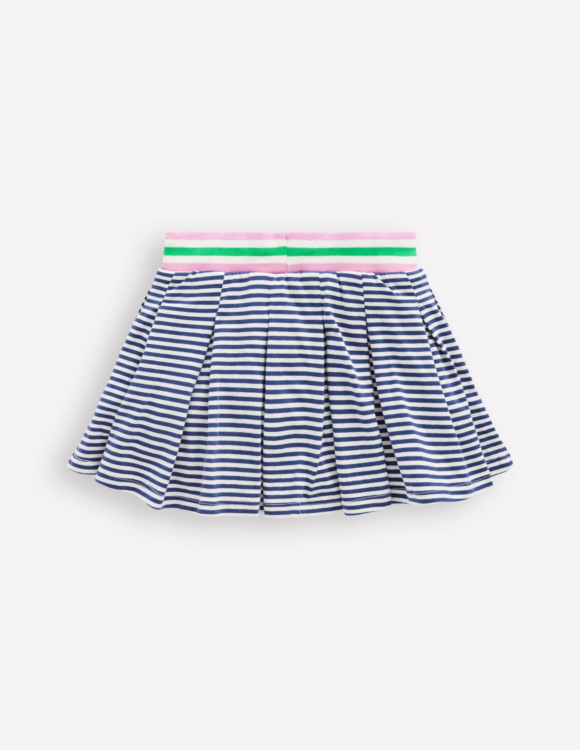 Pleated Jersey Skort-Starboard Ivory Stripe - Image 2