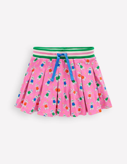 Pleated Jersey Skort-Cosmos Pink Sporty Poodle