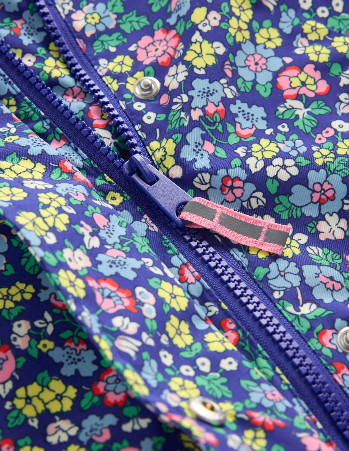 Waterproof Fisherman's Jacket-Sapphire Blue Nautical Floral - Image 3