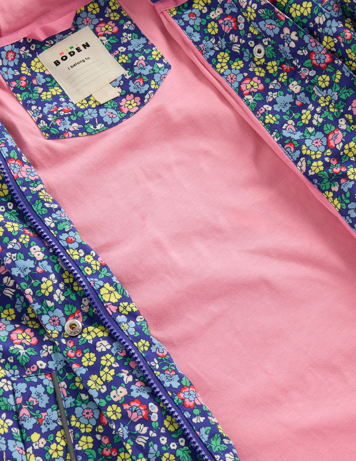 Waterproof Fisherman's Jacket-Sapphire Blue Nautical Floral - Image 5