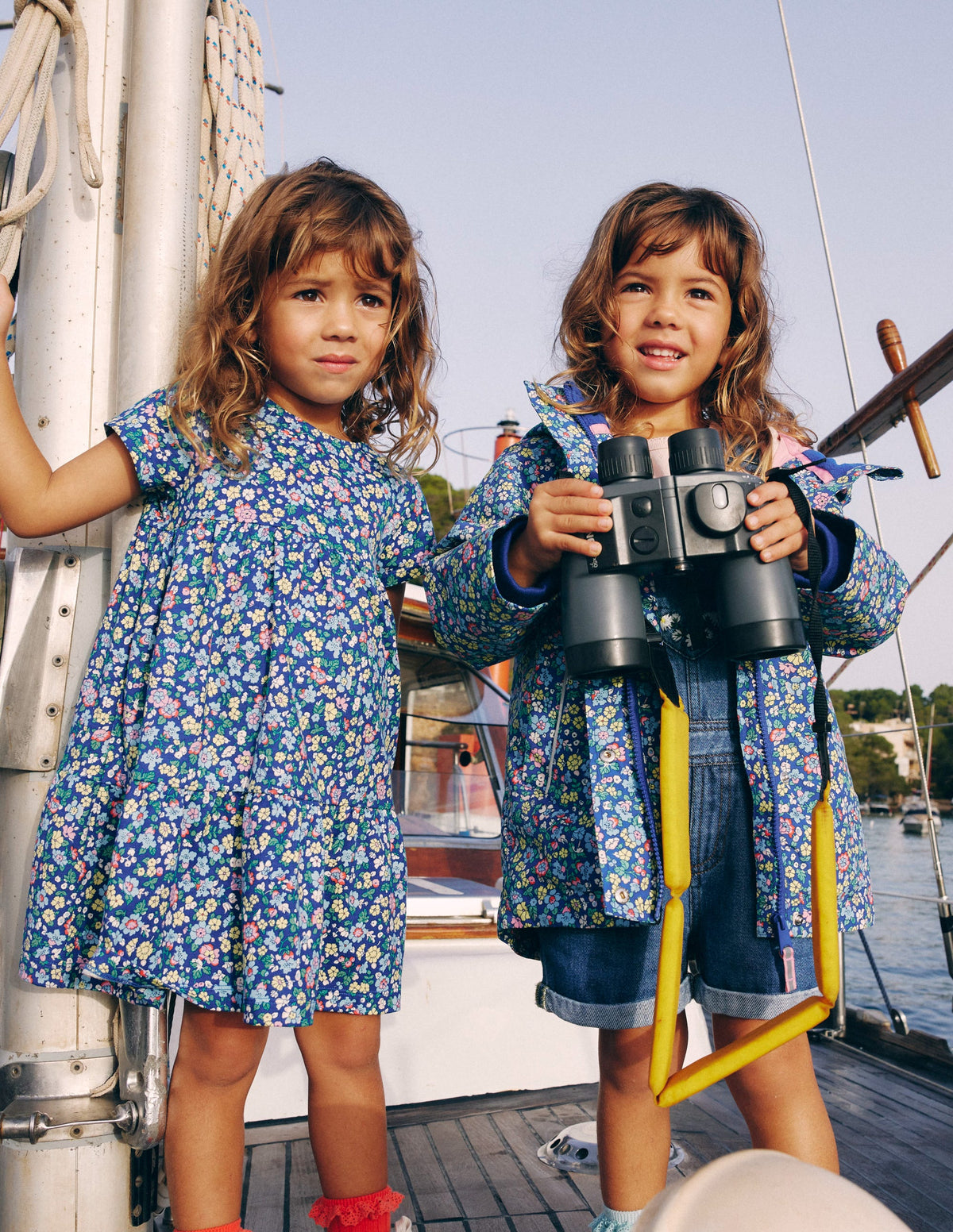 Waterproof Fisherman's Jacket-Sapphire Blue Nautical Floral - Image 7