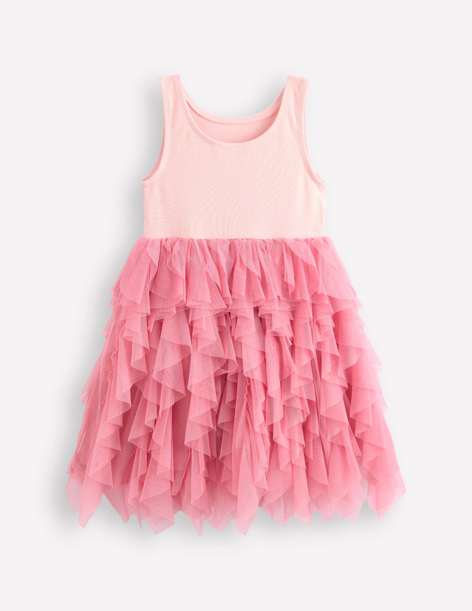 Jersey Tulle Mix Dress-Chalk Pink - Image 2