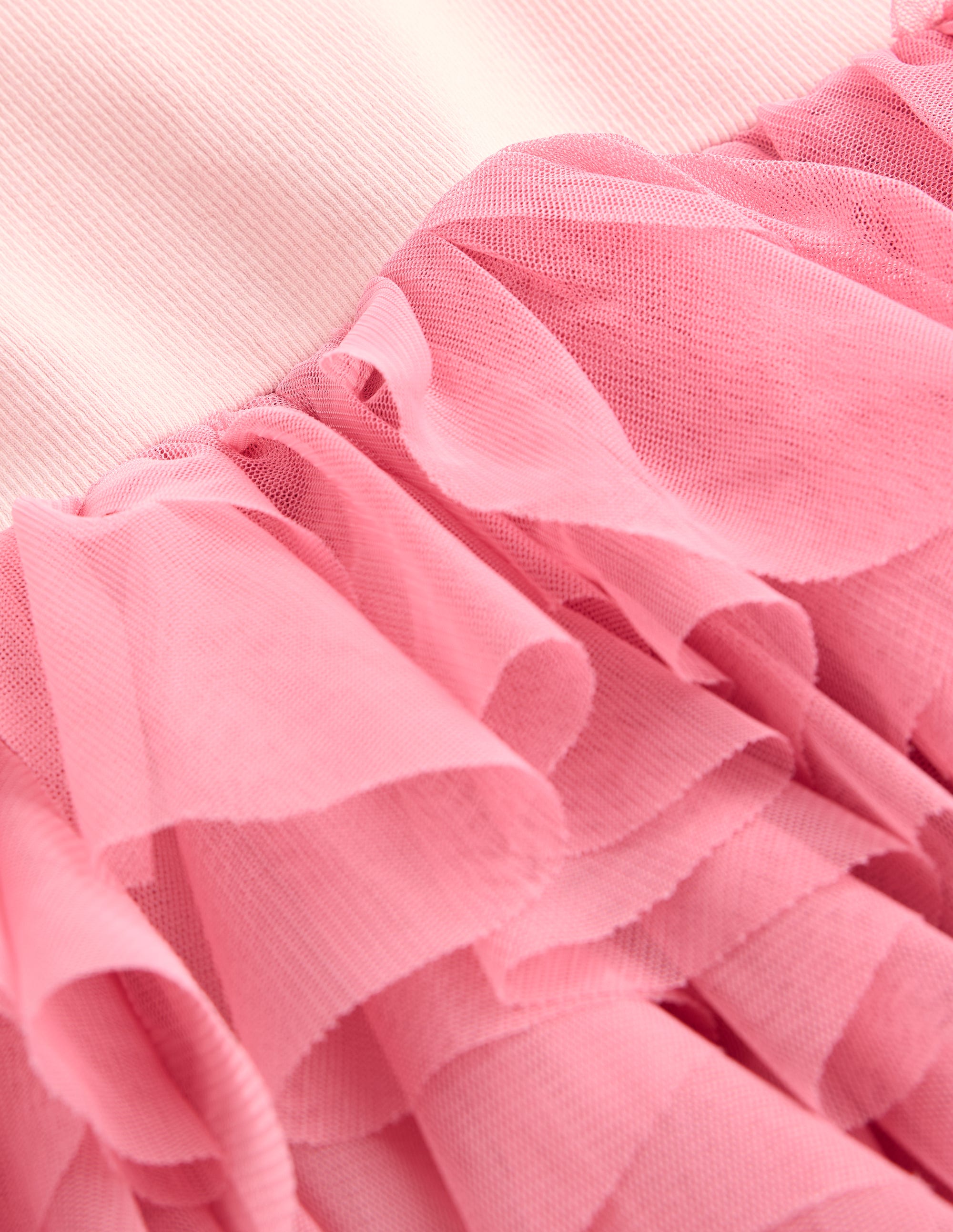 Jersey Tulle Mix Dress-Chalk Pink - Image 3