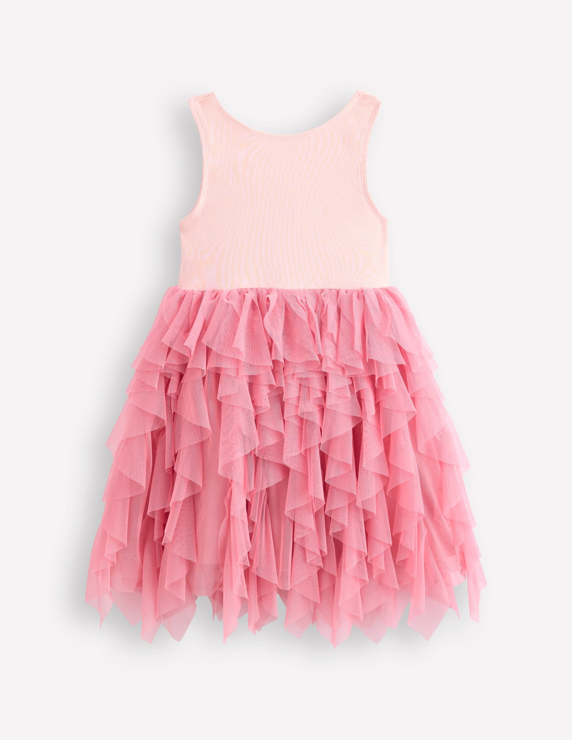 Jersey Tulle Mix Dress-Chalk Pink - Image 1