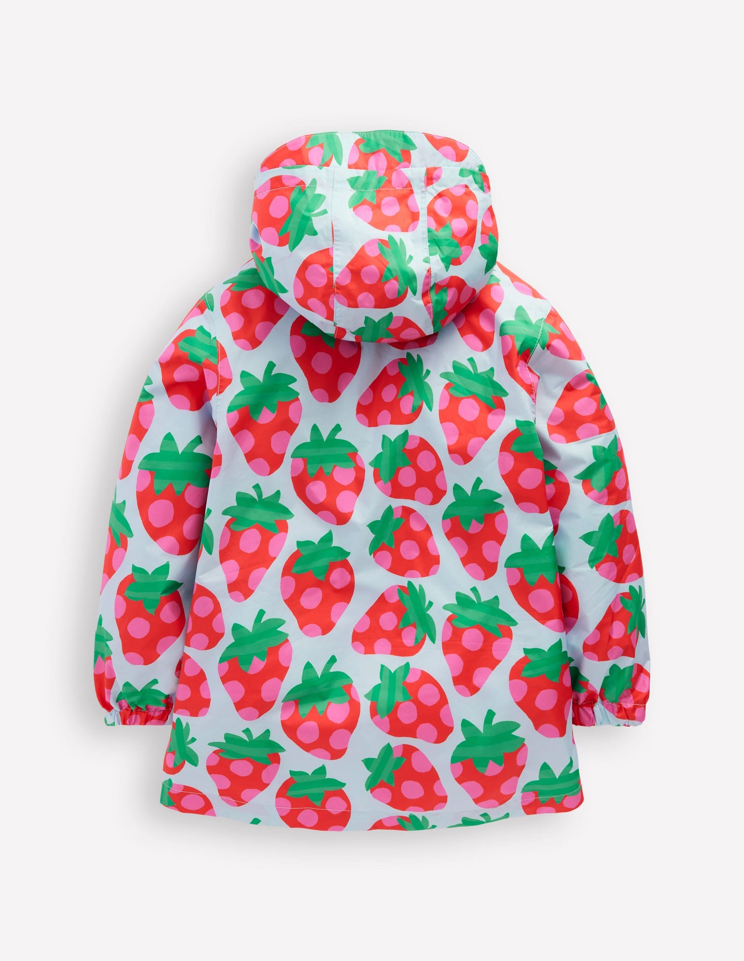 Waterproof Pack Away Jacket-Misty Blue Strawberry