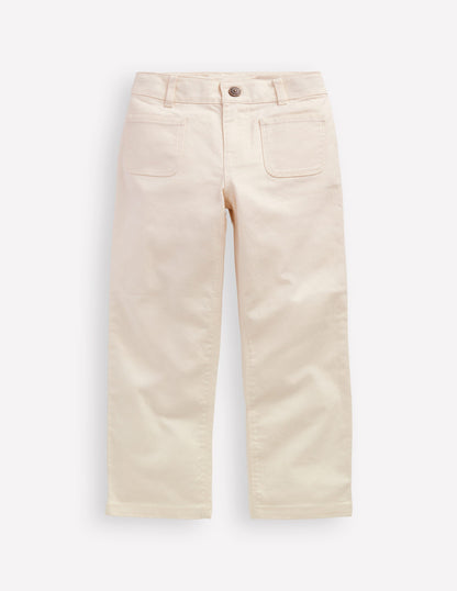 Patch Pocket Trouser-Vanilla White