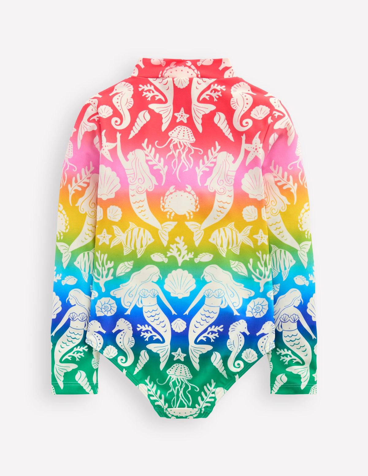 Long-sleeved Swimsuit-Multi Rainbow Floral - Image 2